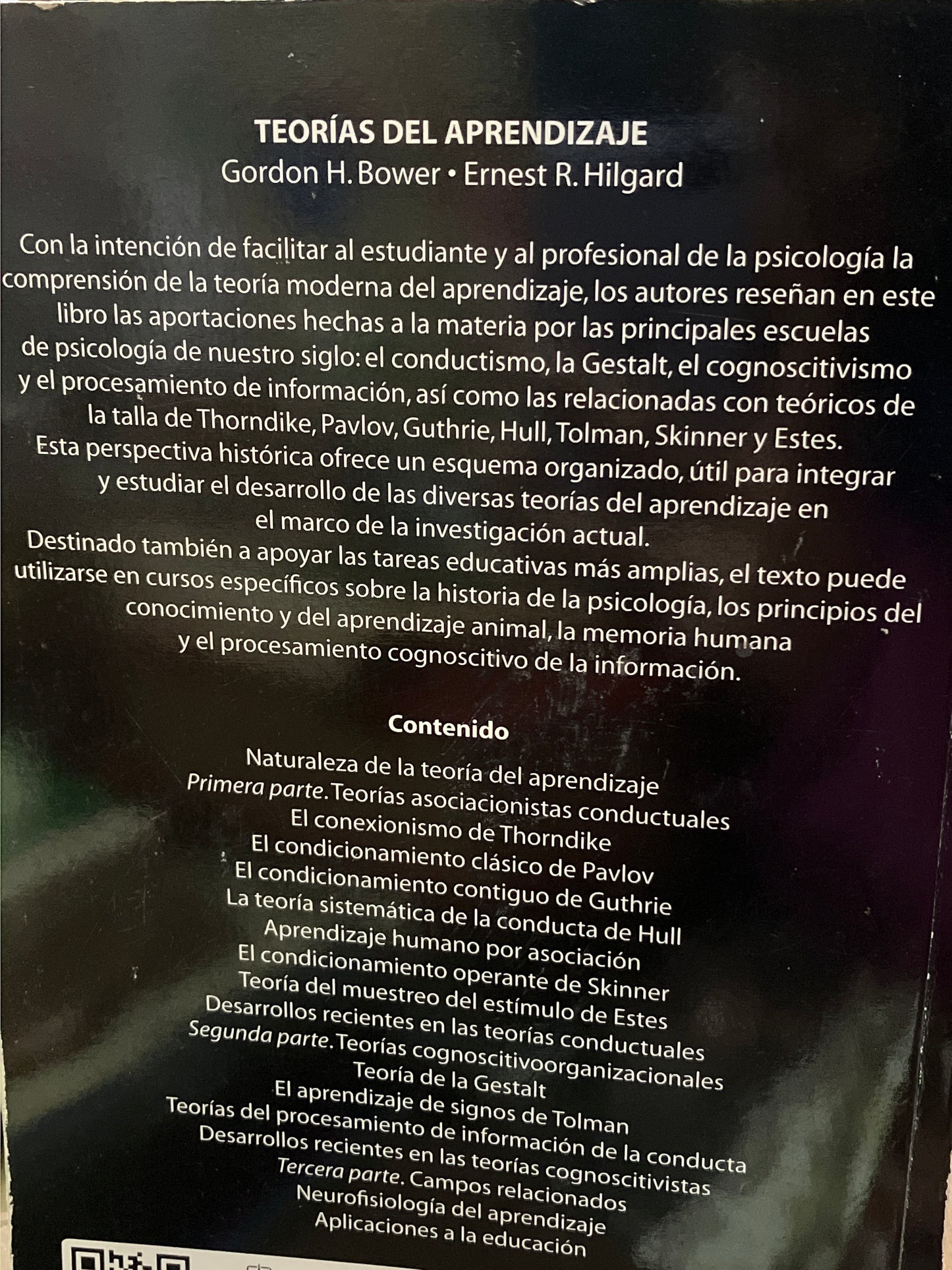 TEORIAS DEL APRENDIZAJE POR GORDON H BOWER USADO EDUCACION ALDAMA