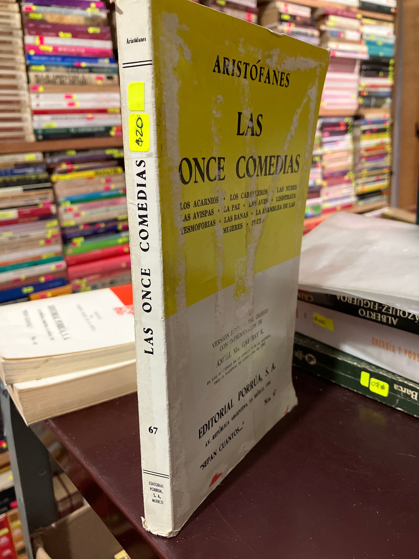 LAS ONCE COMEDIAS POR ARISTOFANES USADO NOVELA LITERARIO 305