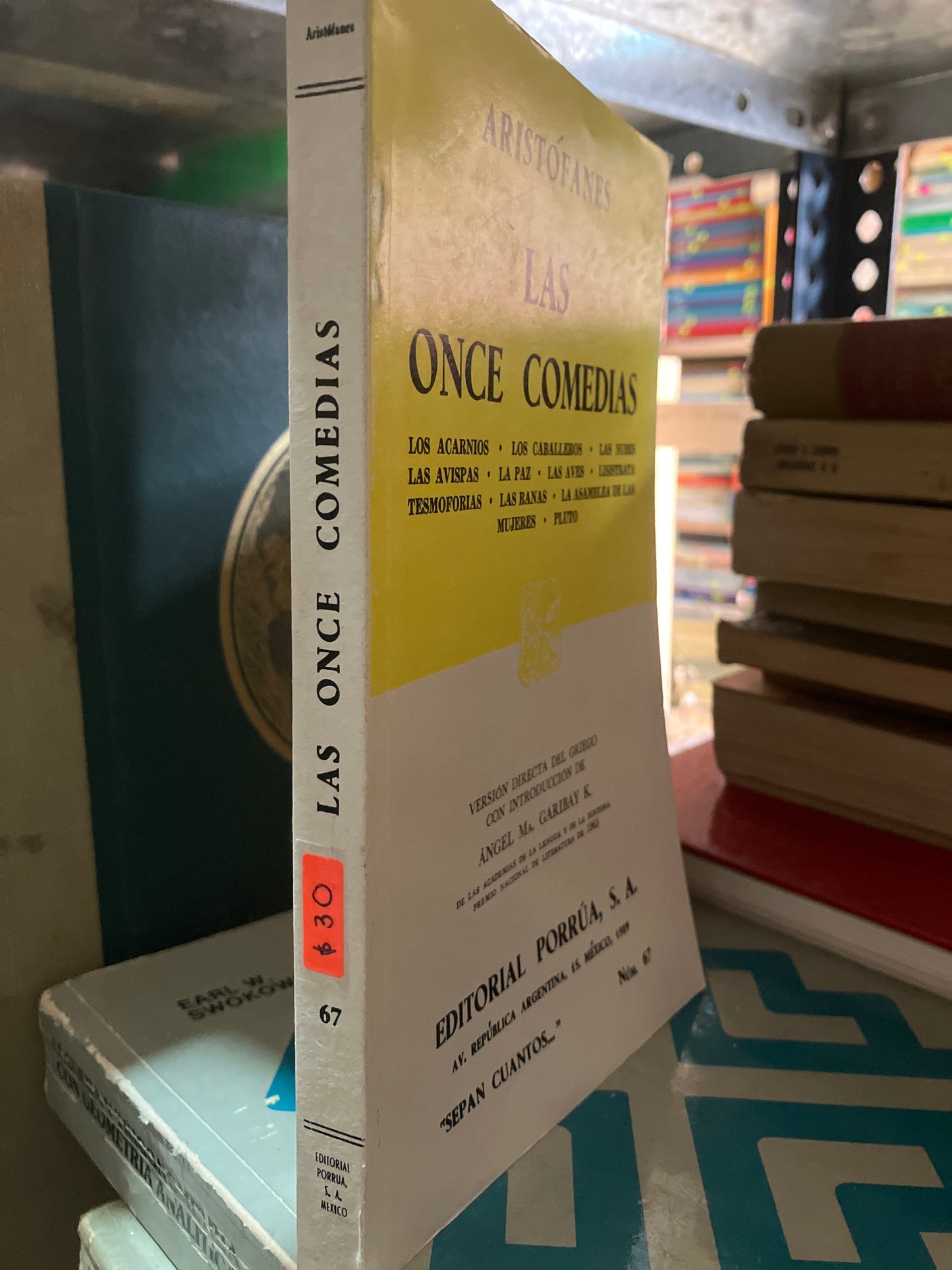 LAS ONCE COMEDIAS POR ARISTOFANES USADO NOVELA ALDAMA
