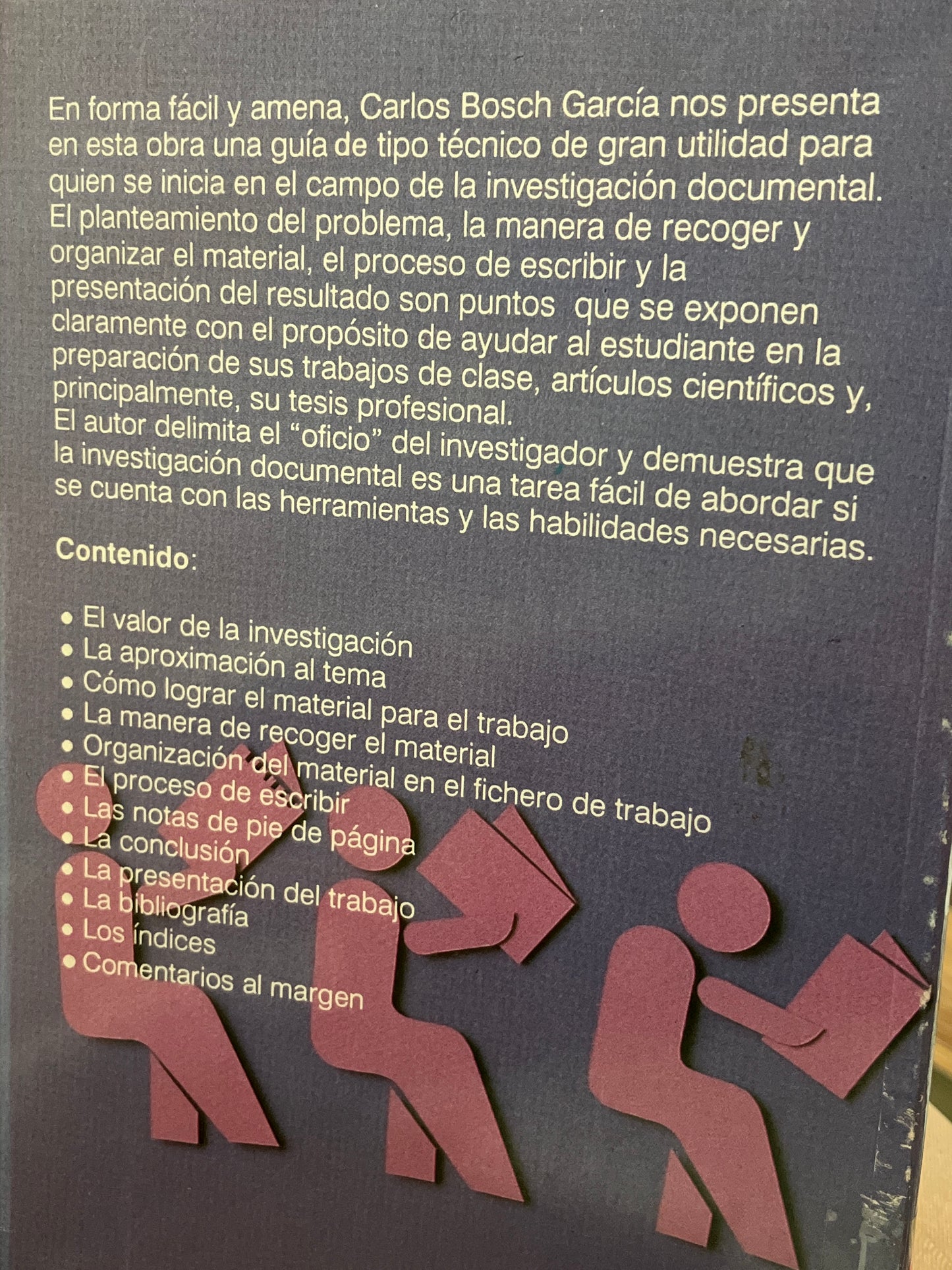 LA TECNICA DE INVESTIGACION DOCUMENTAL POR CARLOS BOSCH GARCIA USADO EDUCACION ALDAMA