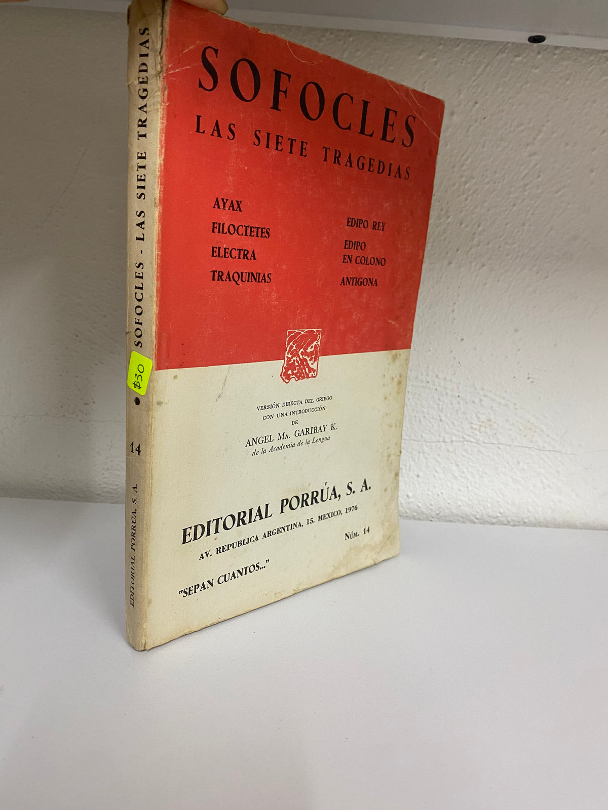 SOFOCLES LAS SIETE TRAGEDIAS USADO NOVELA JUAREZ 515