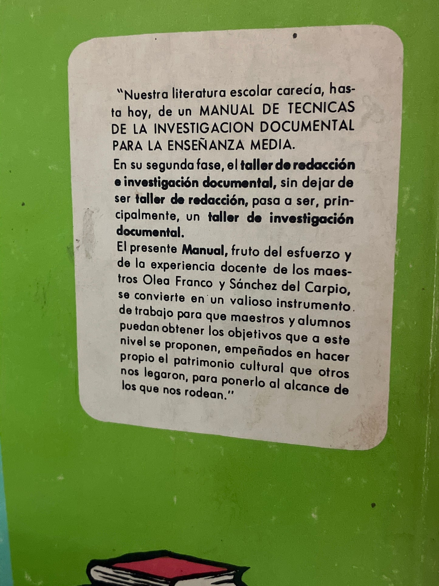 MANUAL DE TÉCNICAS DE INVESTIGACION DOCUMENTAL PARA LA ENSEÑANZA MEDIA USADO EDUCACION ALDAMA