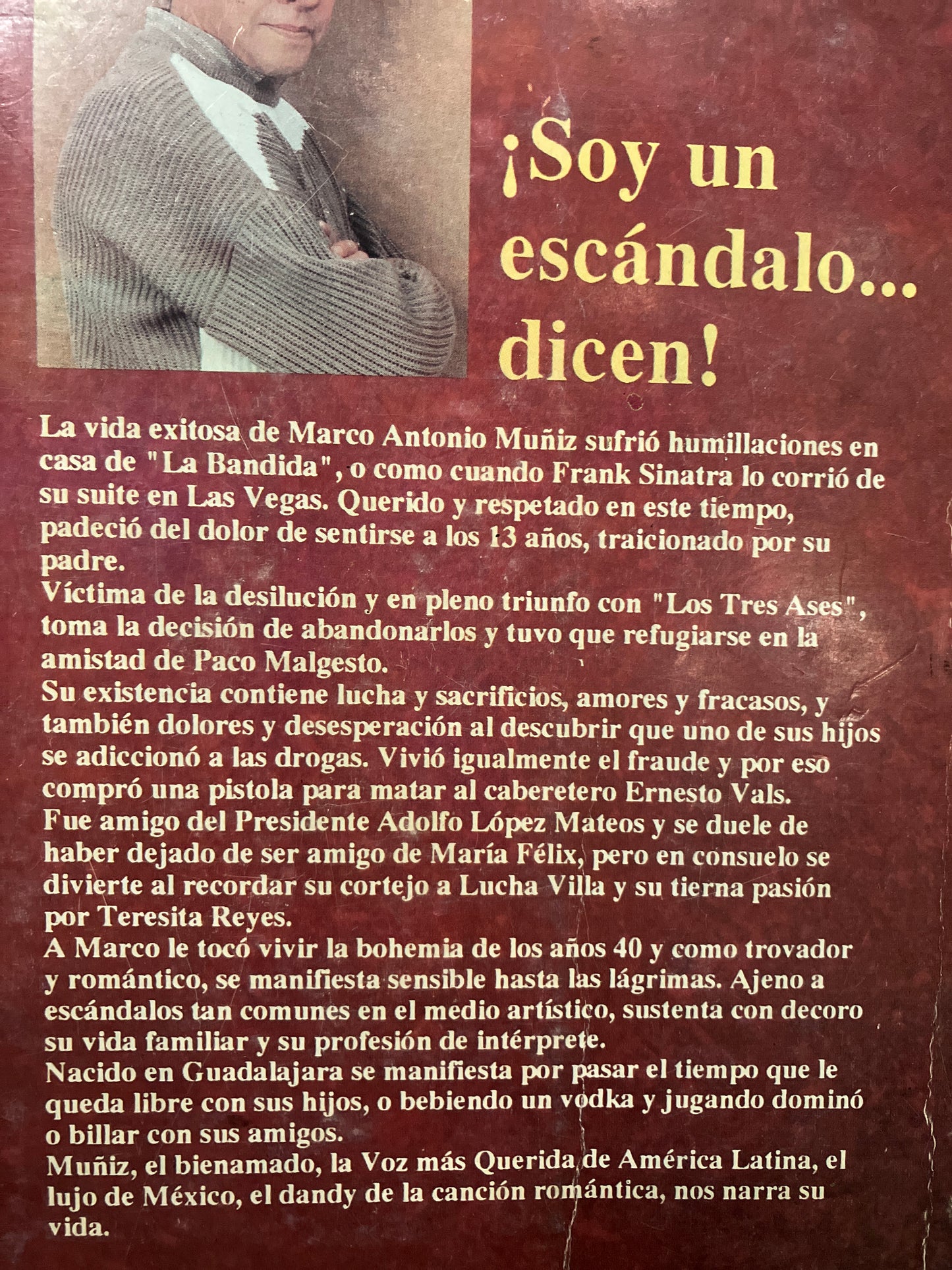 SOY UN ESCÁNDALO DICEN POR MARCO ANTONIO MUÑIZ USADO NOVELA ALDAMA