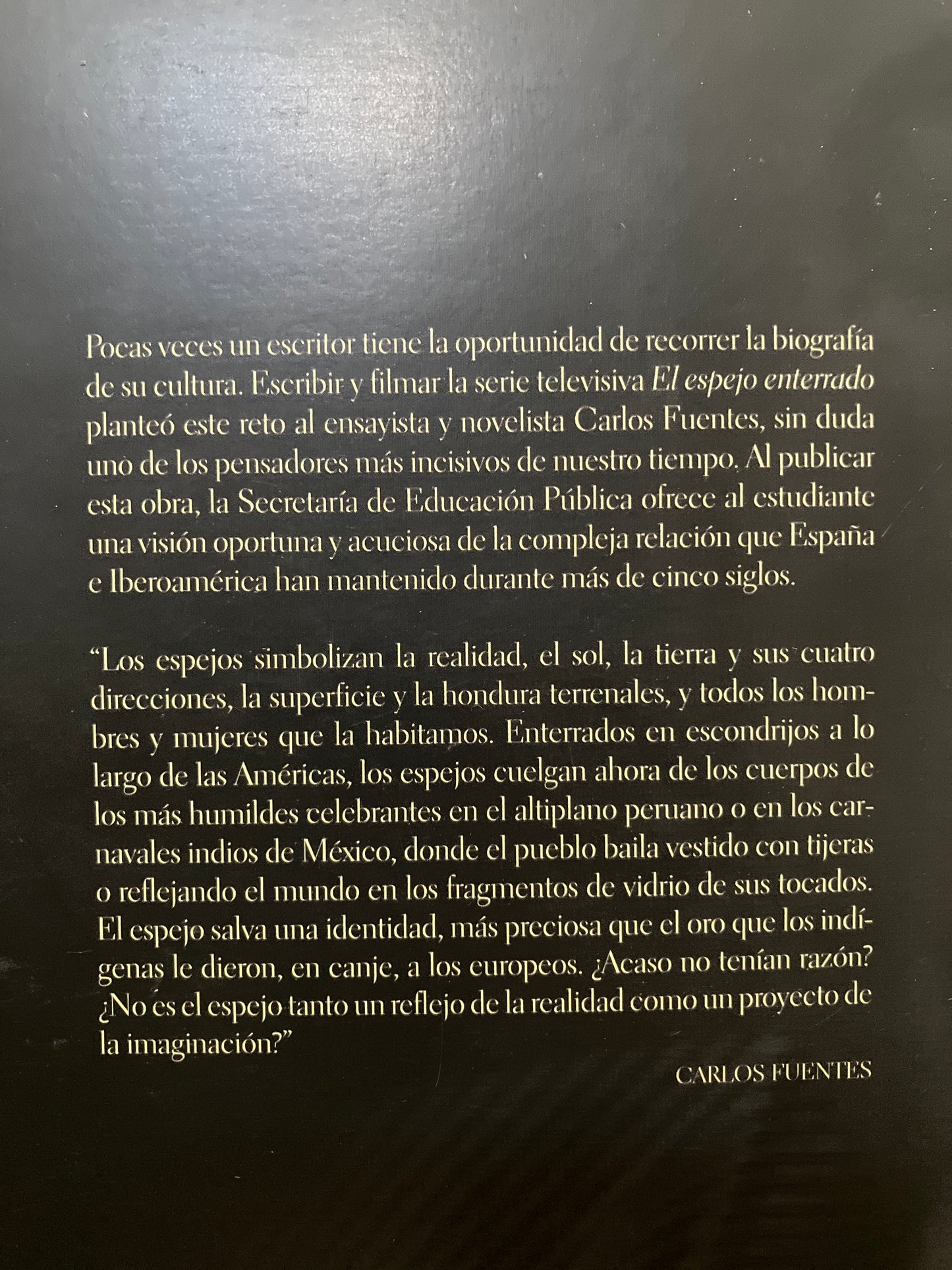 EL ESPEJO ENTERRADO POR CARLOS FUENTES USADO NOVELA ALDAMA