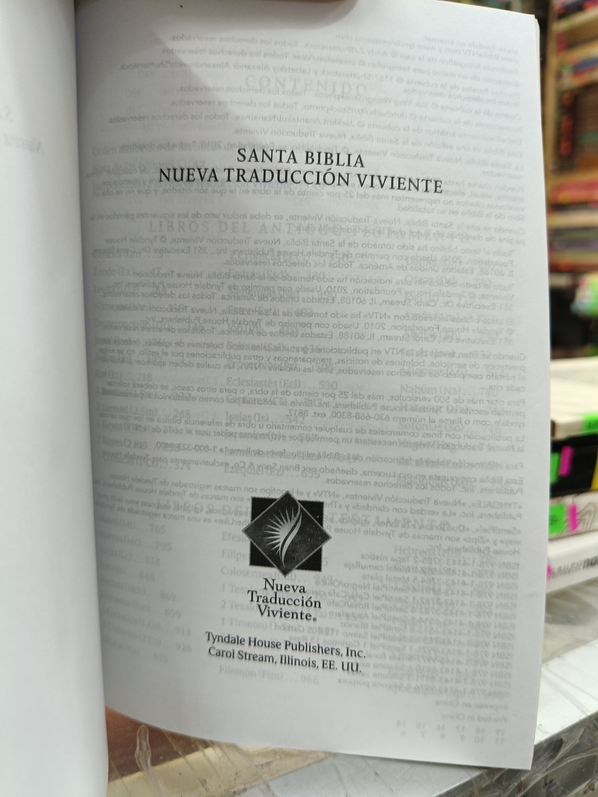 SANTA BIBLIA NUEVA TRADUCCION VIVIENTE USADO RELIGION JUAREZ 507