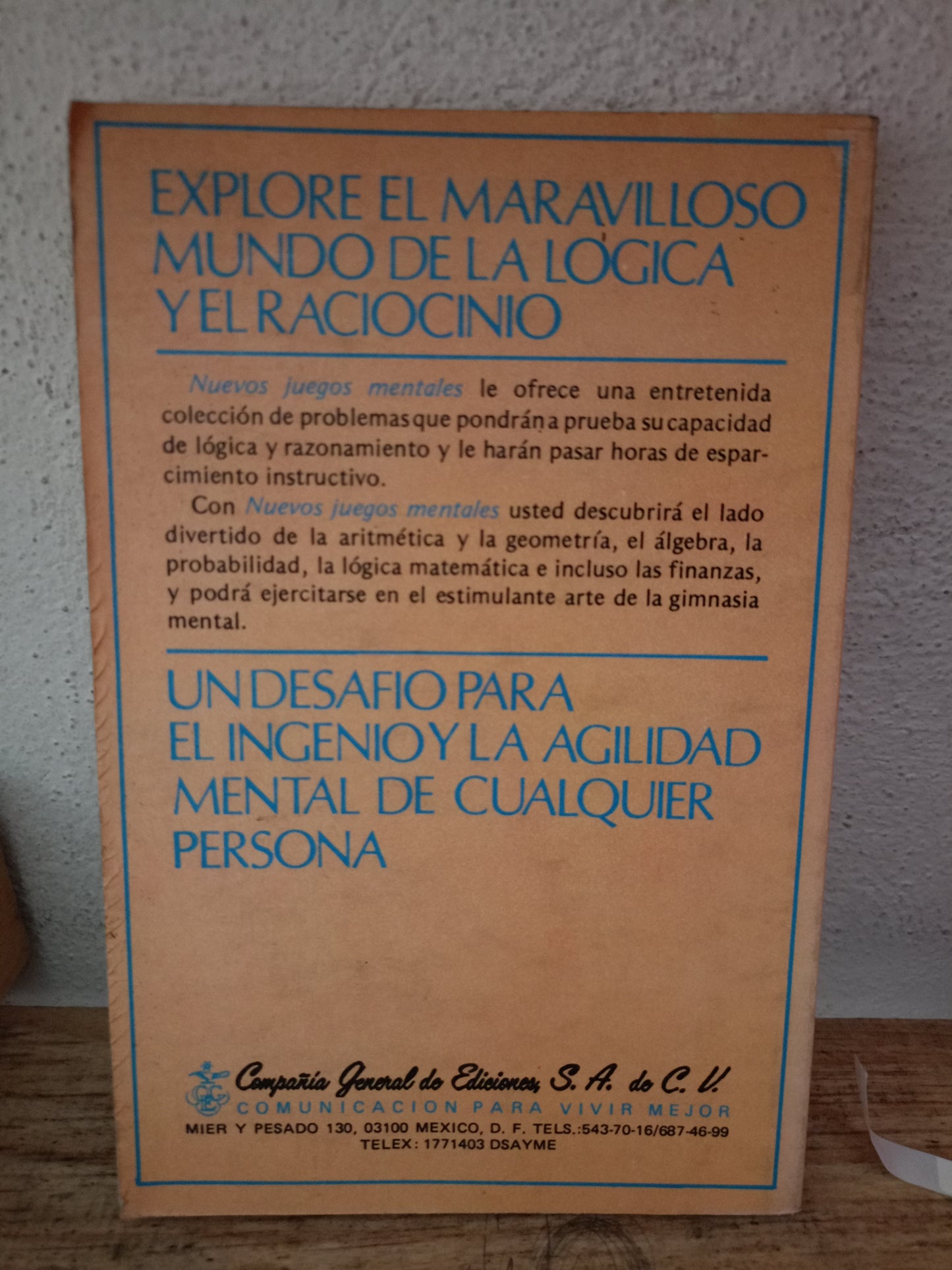 NUEVOS JUEGOS MENTALES GABRIEL FLORES ARREDONDO USADO INFANTIL LITERARIO 305