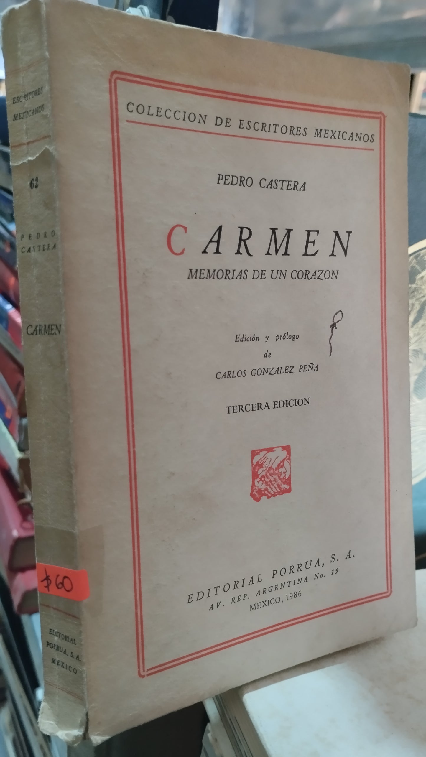 CARMEN POR PEDRO CASTERA LIBRO USADO NOVELAS ALDAMA