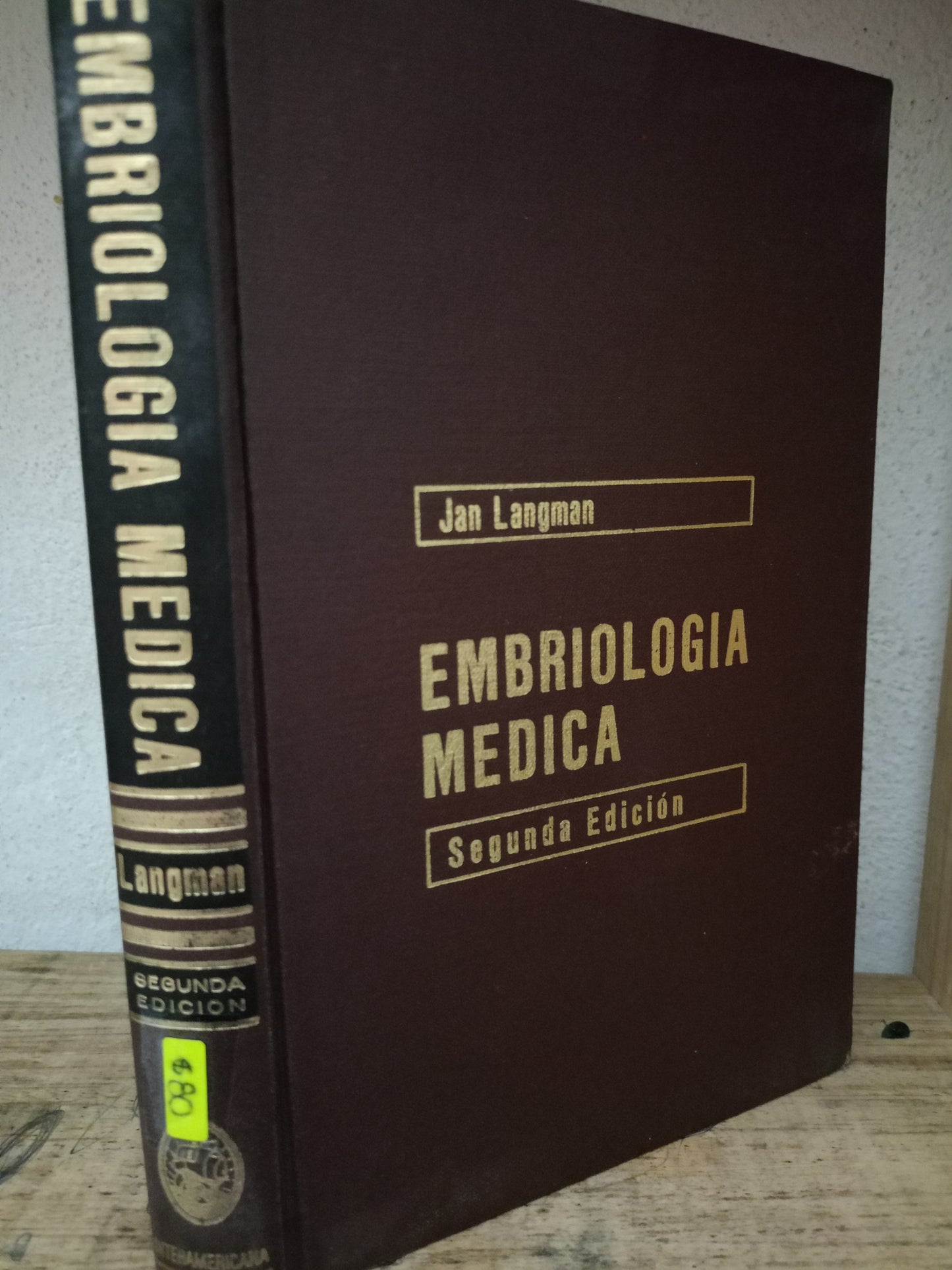 EMBRIOLOGÍA MÉDICA POR JAN LANGMAN USADO SALUD LITERARIO 305