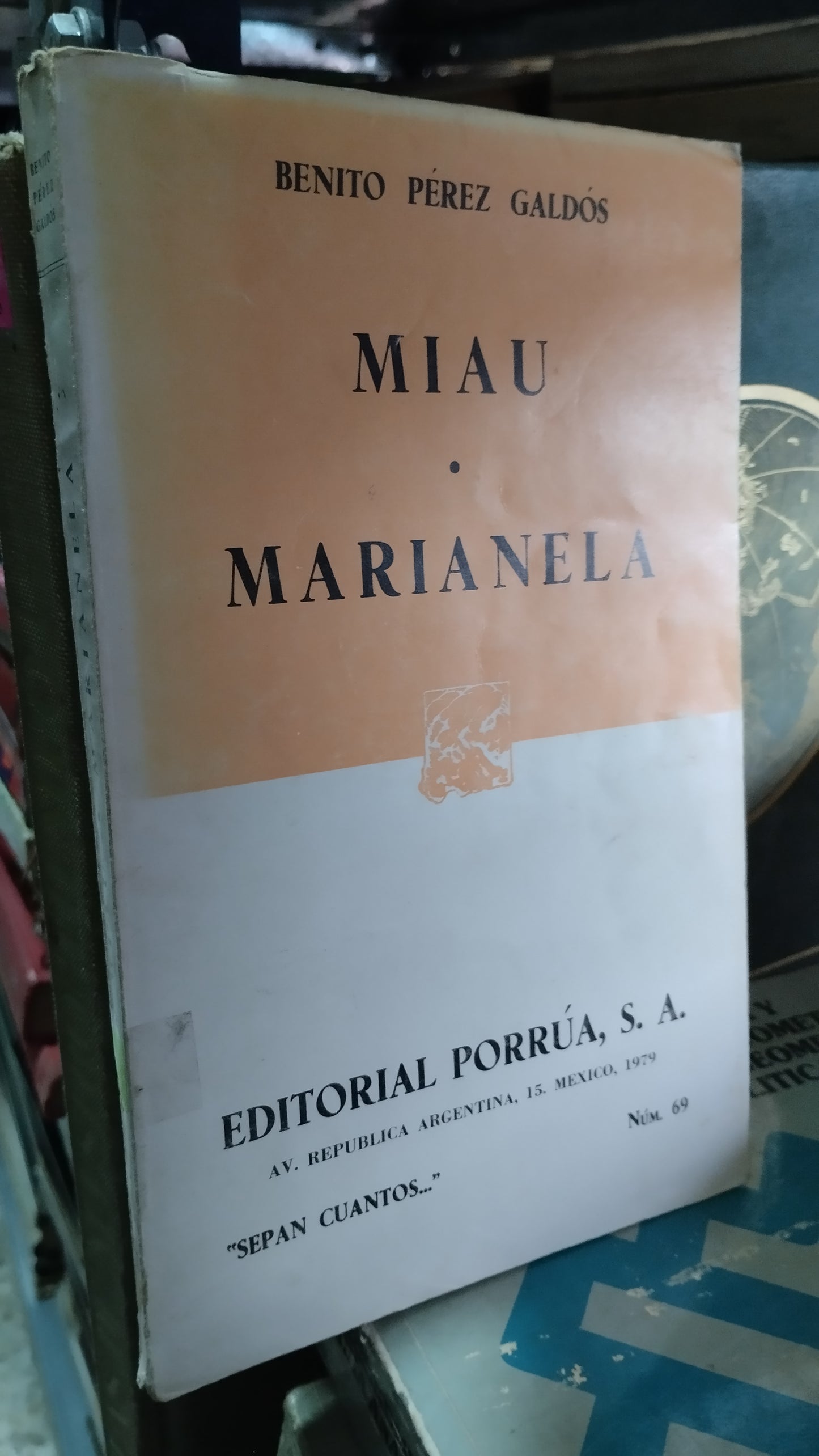 MIAU MARIANELA POR BENITO PEREZ GALDOS LIBRO USADO NOVELAS ALDAMA