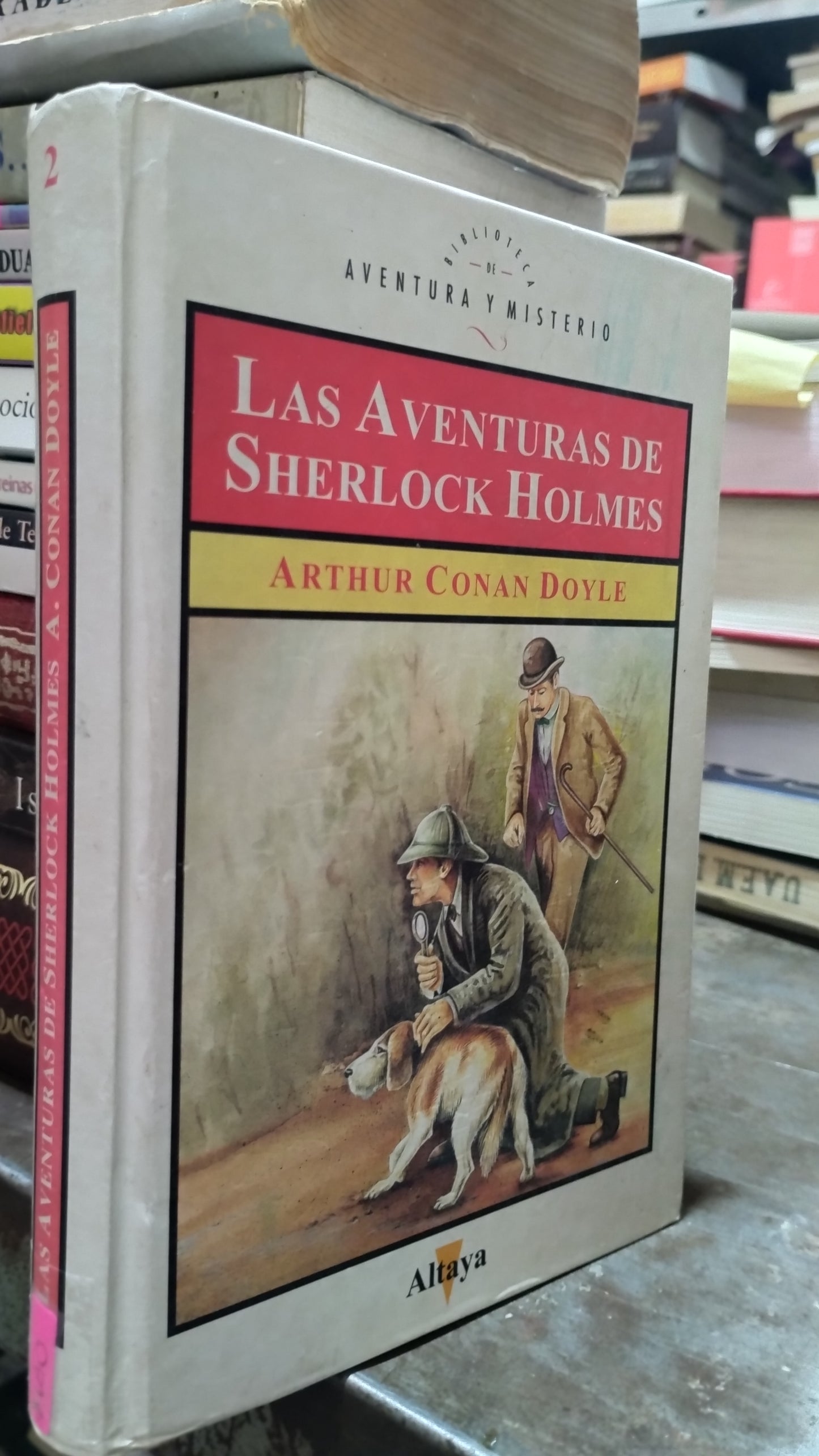 LAS AVENTURAS DE SHERLOCK HOLMES POR ARTHUR CONAN DOYLE LIBRO USADO NOVELAS ALDAMA
