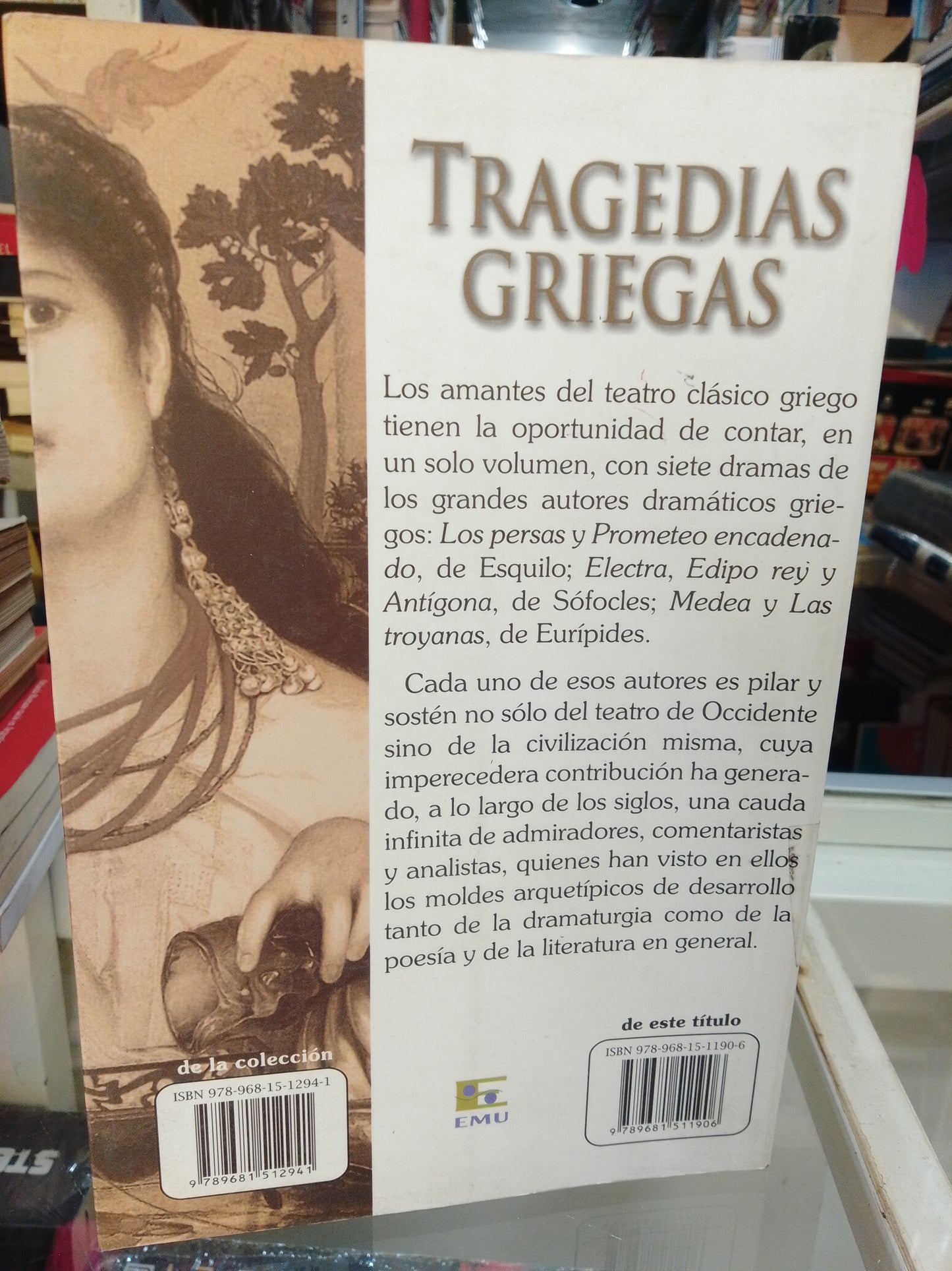 TRAGEDIAS GRIEGAS SOFOCLES ESQUILO EURIPIDES USADO NOVELAS JUAREZ