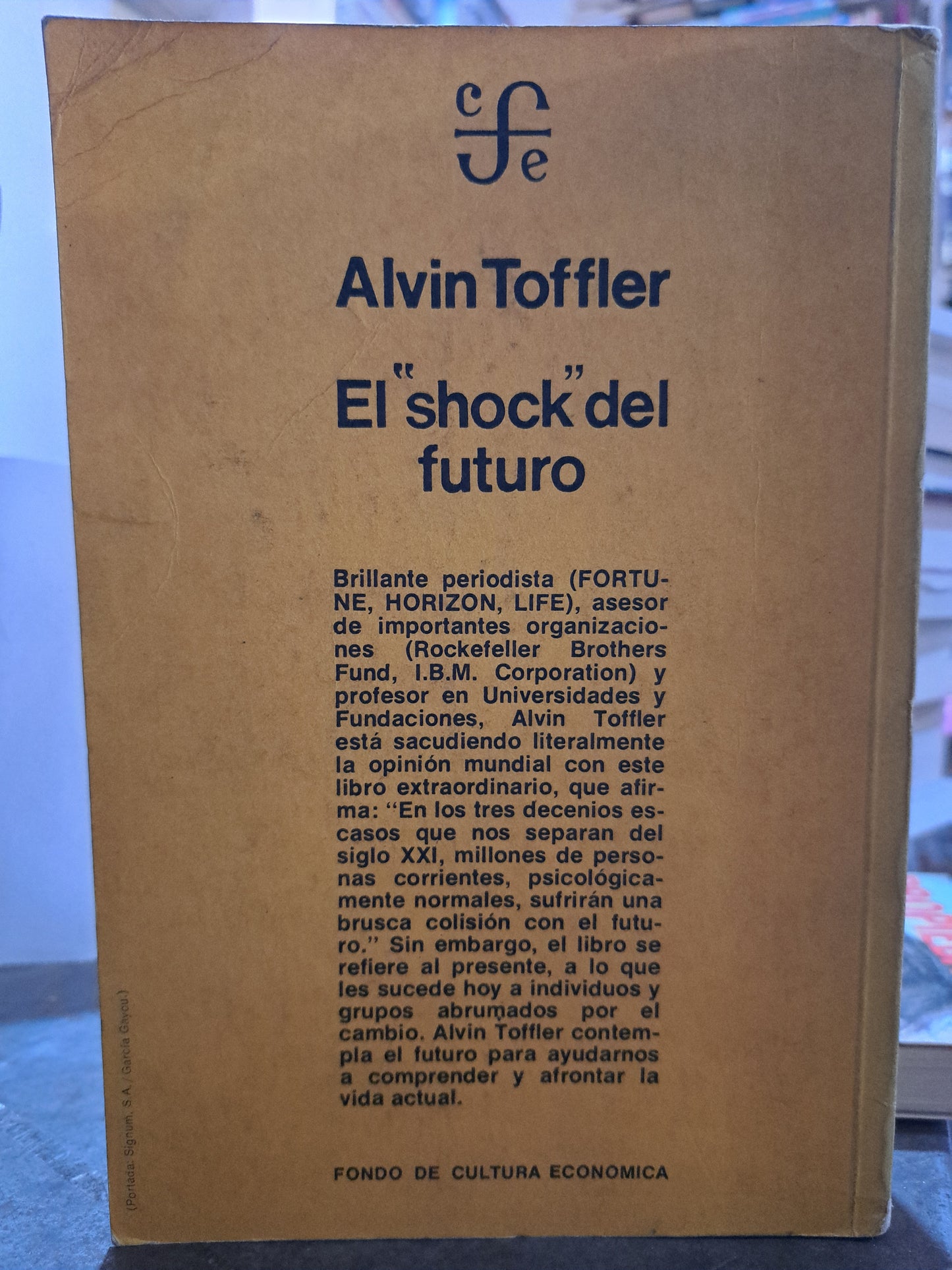 EL SHOCK DEL FUTURO ALVIN TOFFLER USADO NOVELA ALDAMA