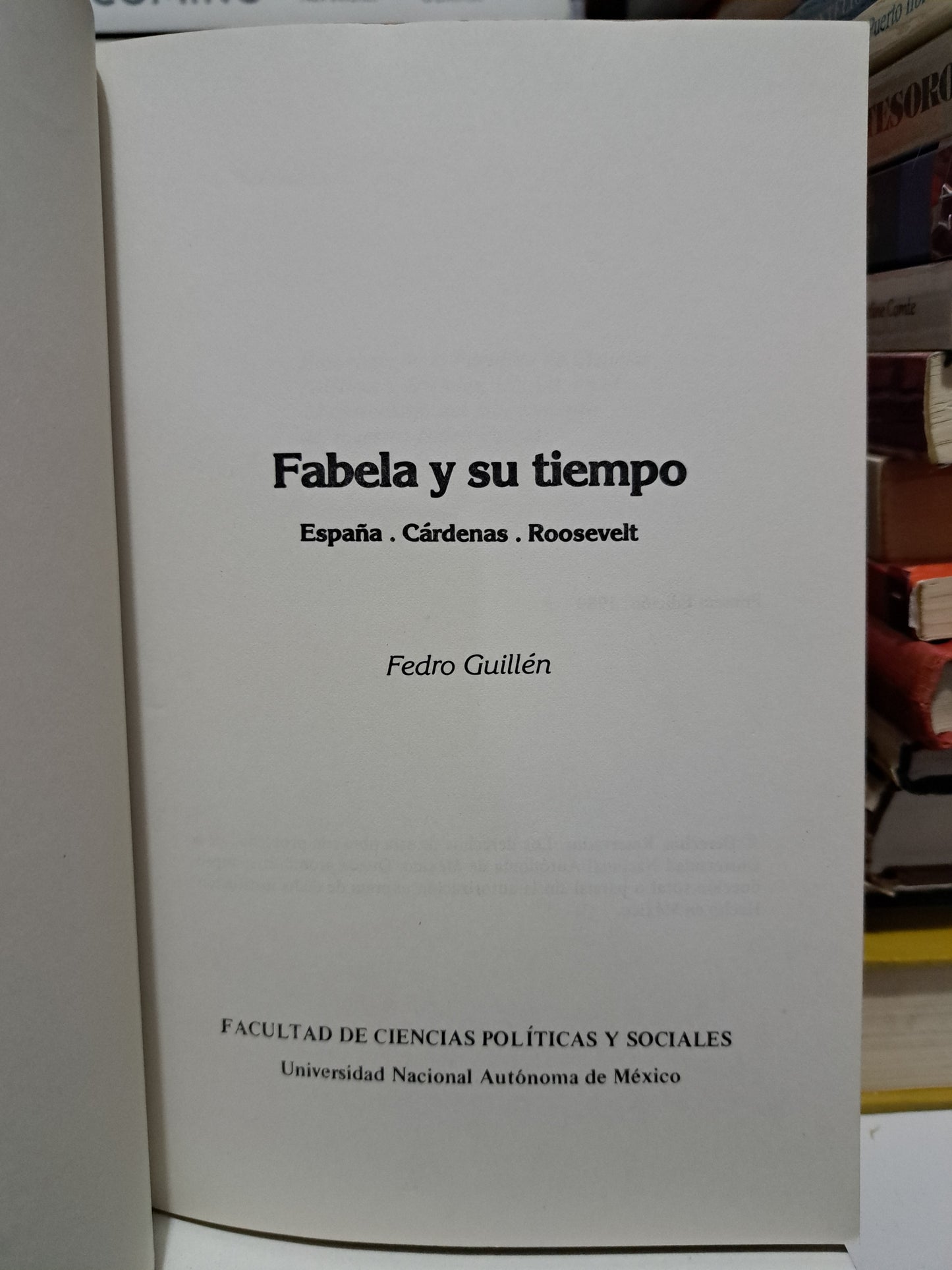 FABELA Y SU TIEMPO FEDRO GUILLÉN USADO NOVELA JUÁREZ