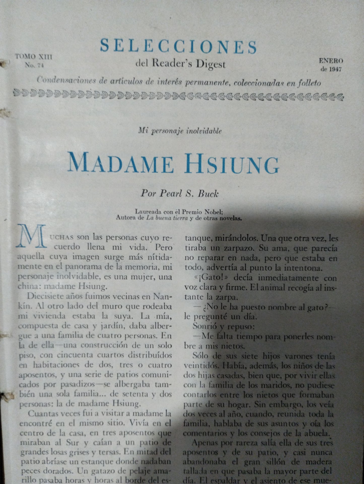 MADAME HSIUNG POT PEARL S BUCK USADO NOVELAS ALDAMA