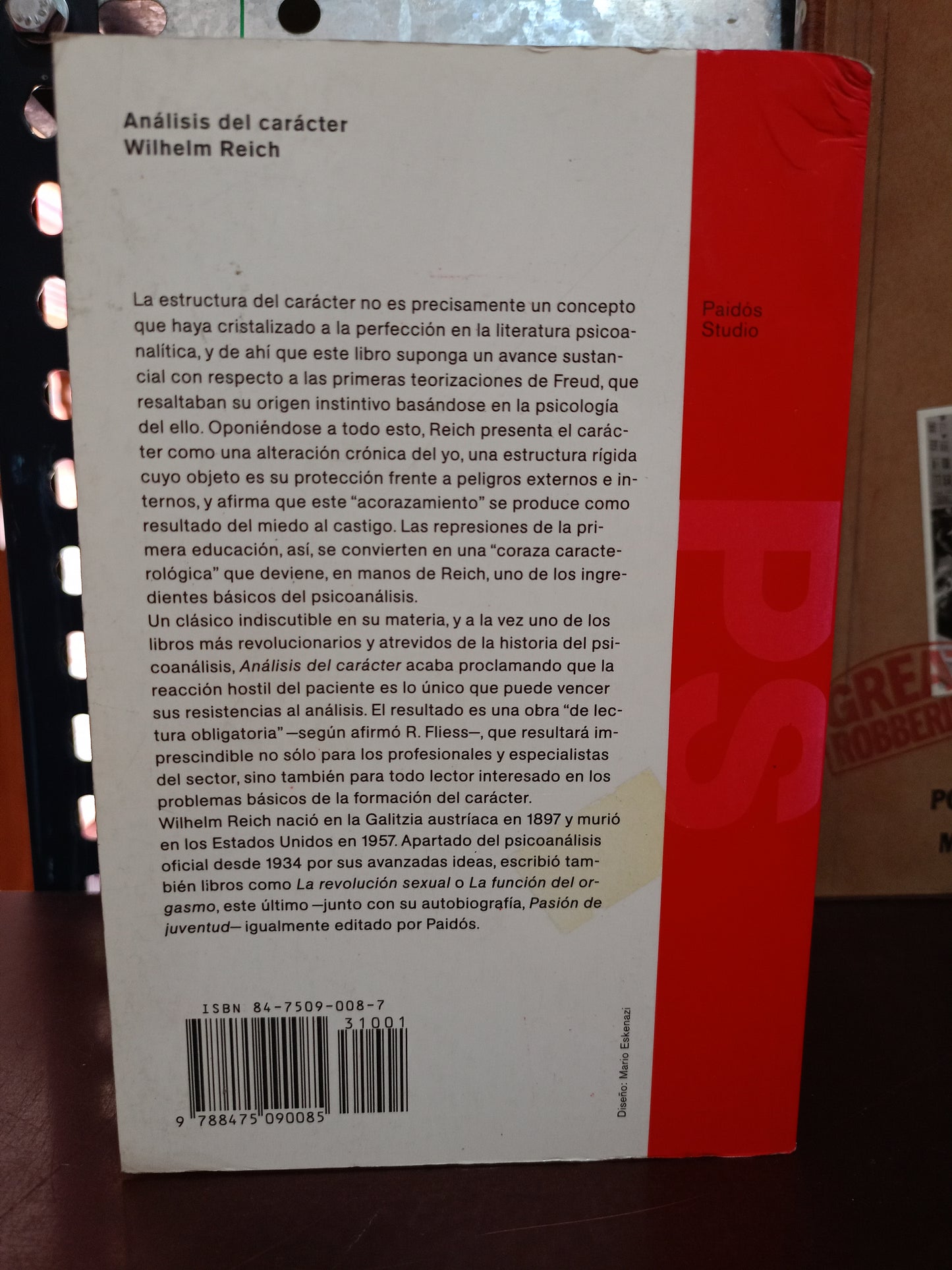 ANÁLISIS DEL CARÁCTER POR WILHELM REICH USADO PSICOLOGÍA LITERARIO 305