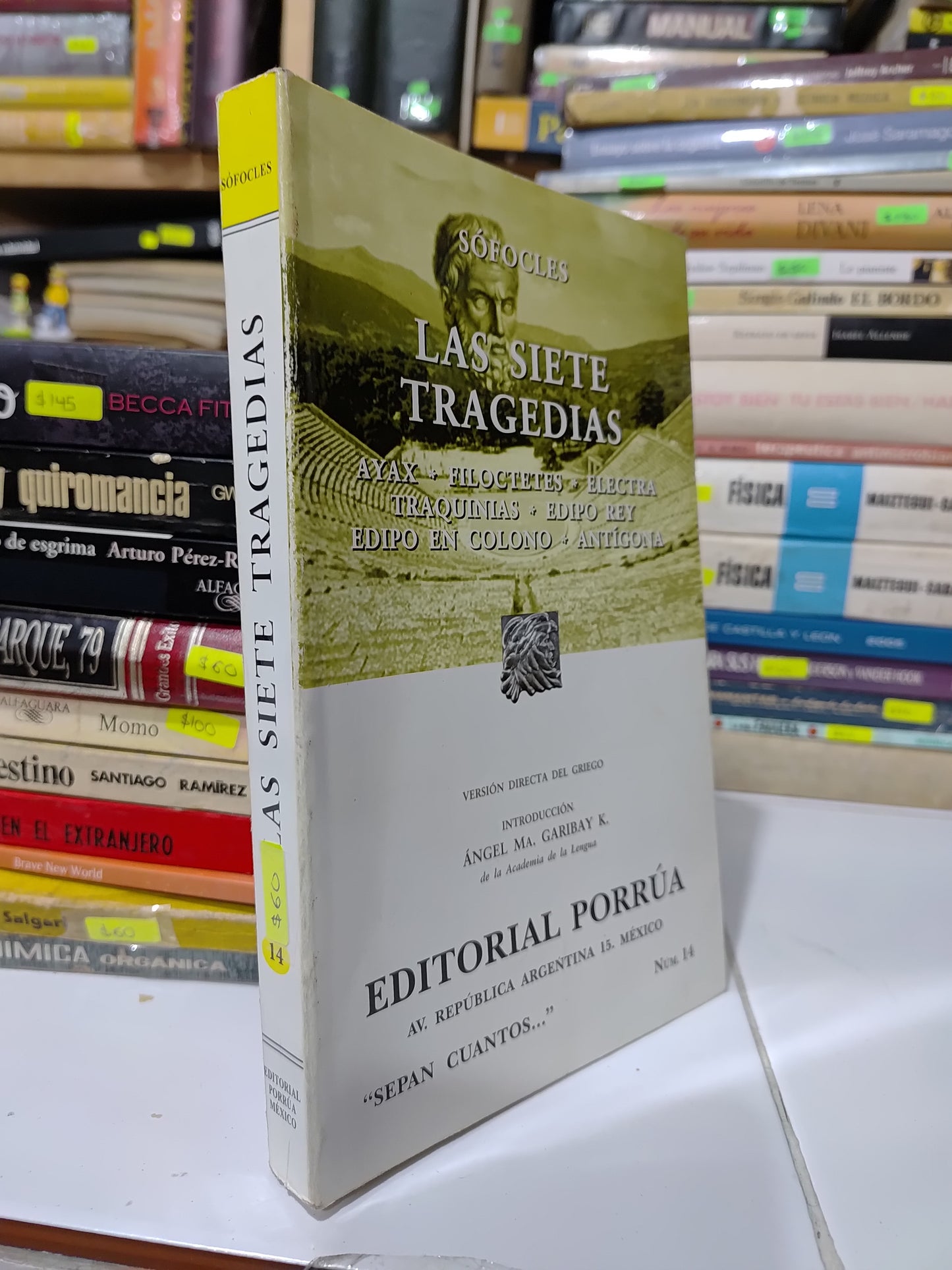 LAS SIETE TRAGEDIAS POR SOFOCLES USADO NOVELAS JUAREZ