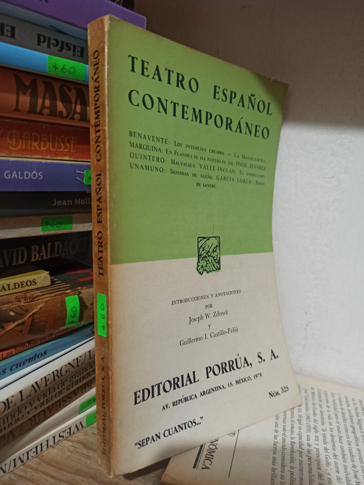 TEATRO ESPAÑOL CONTEMPORANEO POR JOSEPH W. ZDENECK USADO NOVELAS JUÁREZ
