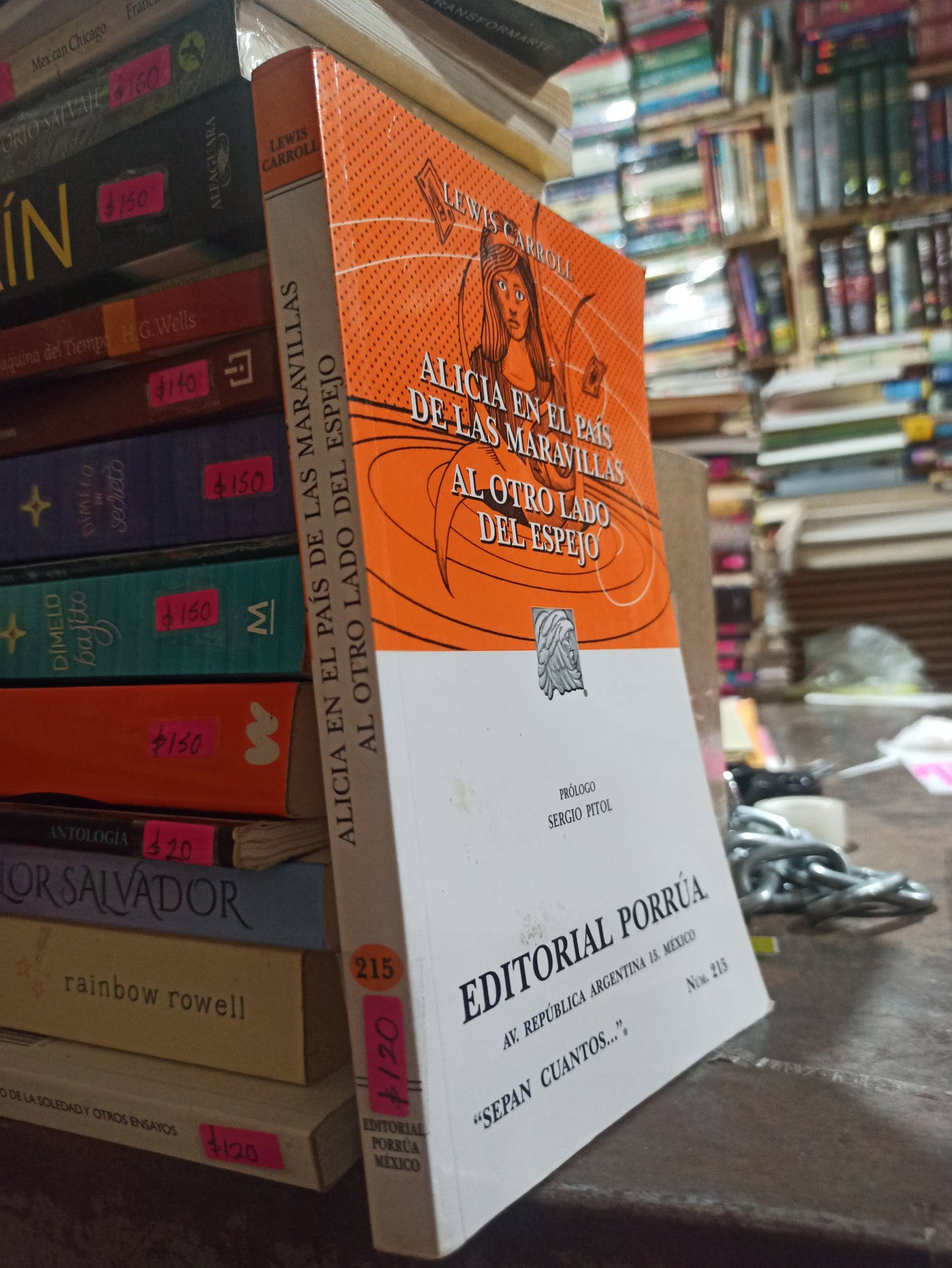 ALICIA EN EL PAIS DE LAS MARAVILLAS AL OTRO LADO DEL ESPEJO POR LEWIS CARROLL USADO NOVELAS ALDAMA