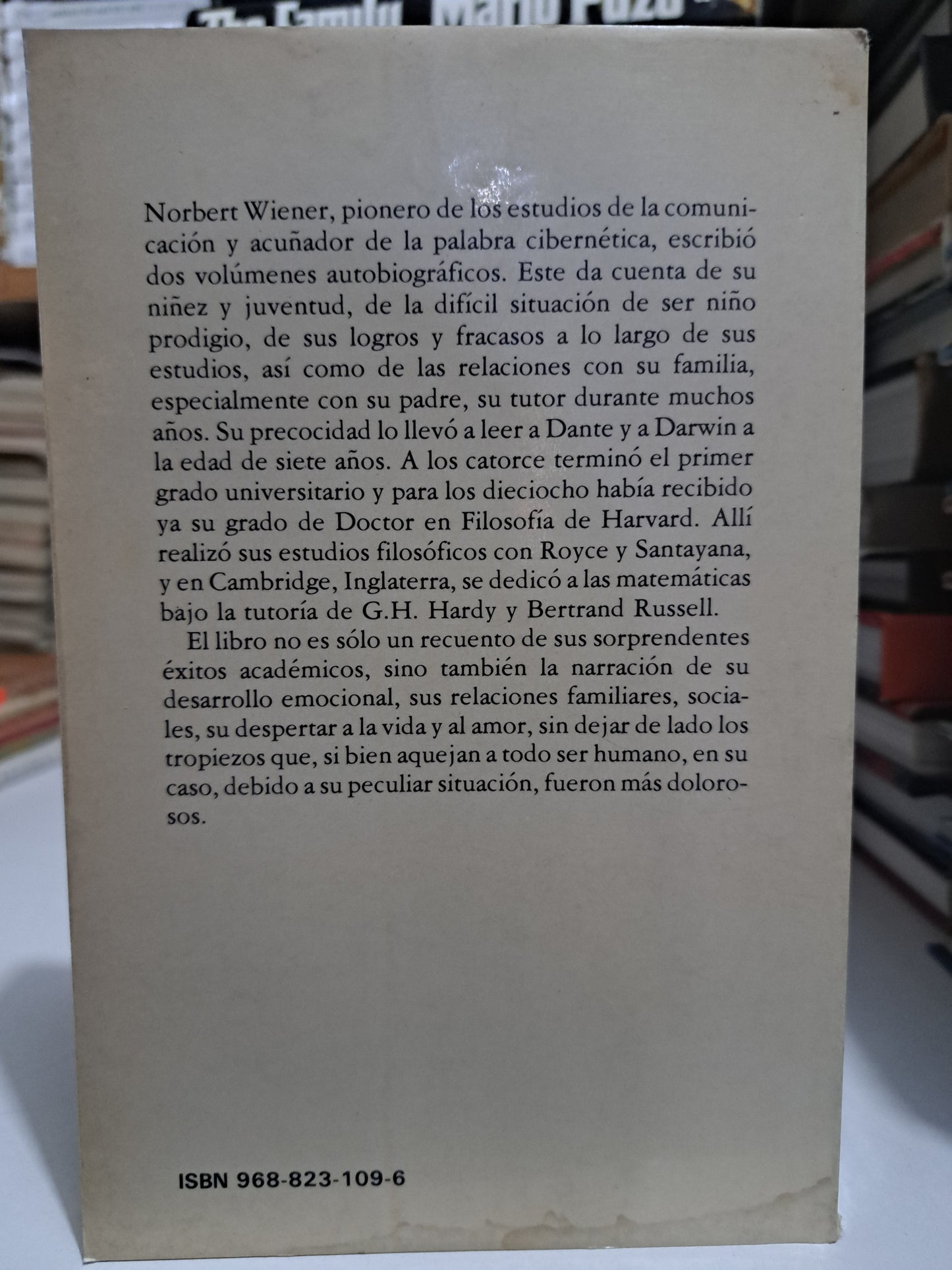 EX PRODIGIO NORBERT WIENER USADO NOVELA JUÁREZ