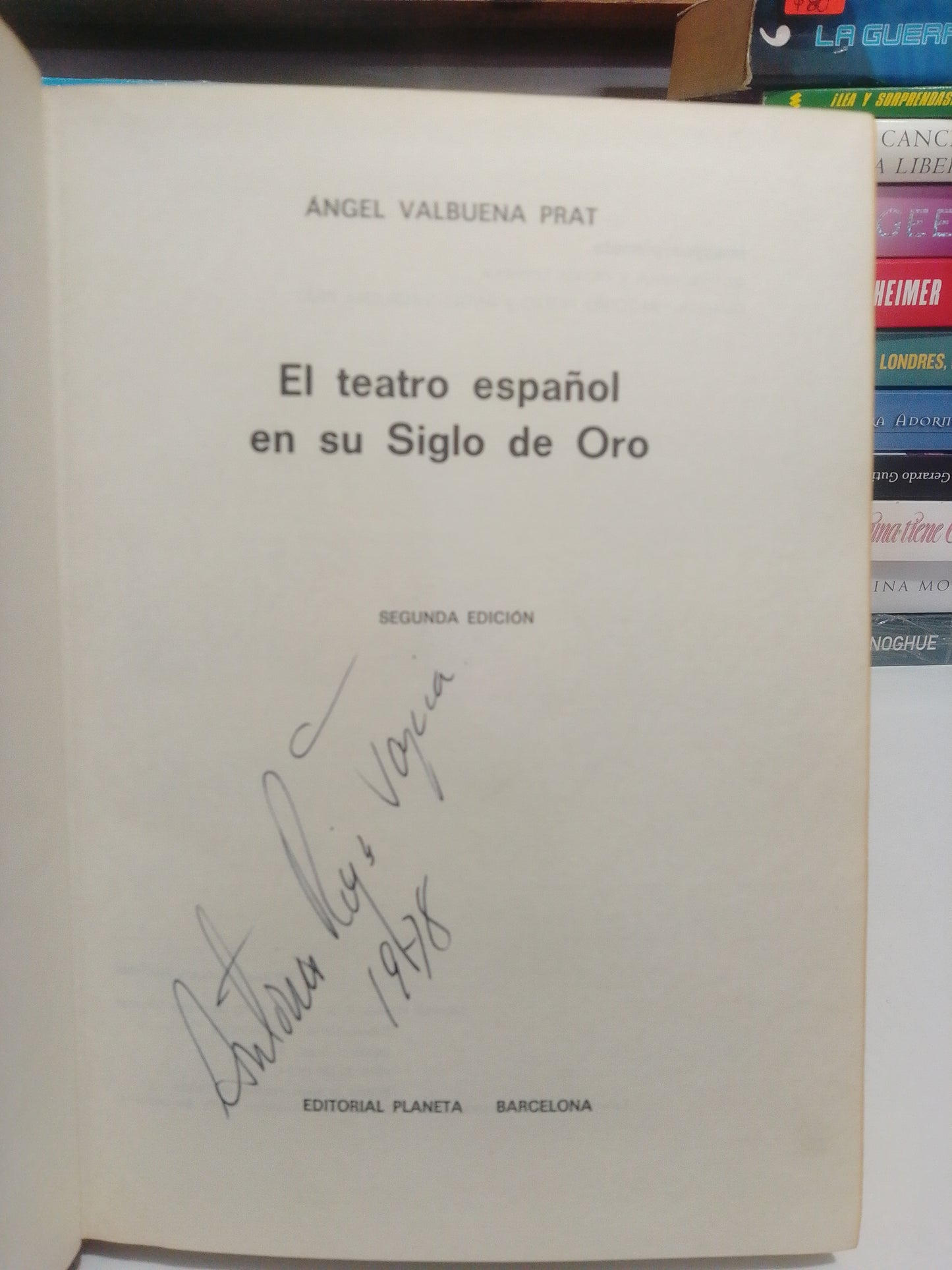 EL TEATRO ESPAÑOL EN SU SIGLO DE ORO POR A. VALBUENA PRAT USADO NOVELA JUAREZ