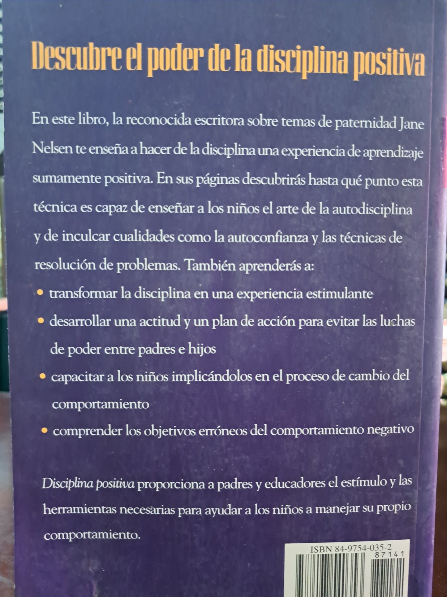 DISCIPLINA POSITIVA JANE NELSEN USADO PSICOLOGÍA LITERARIO 305