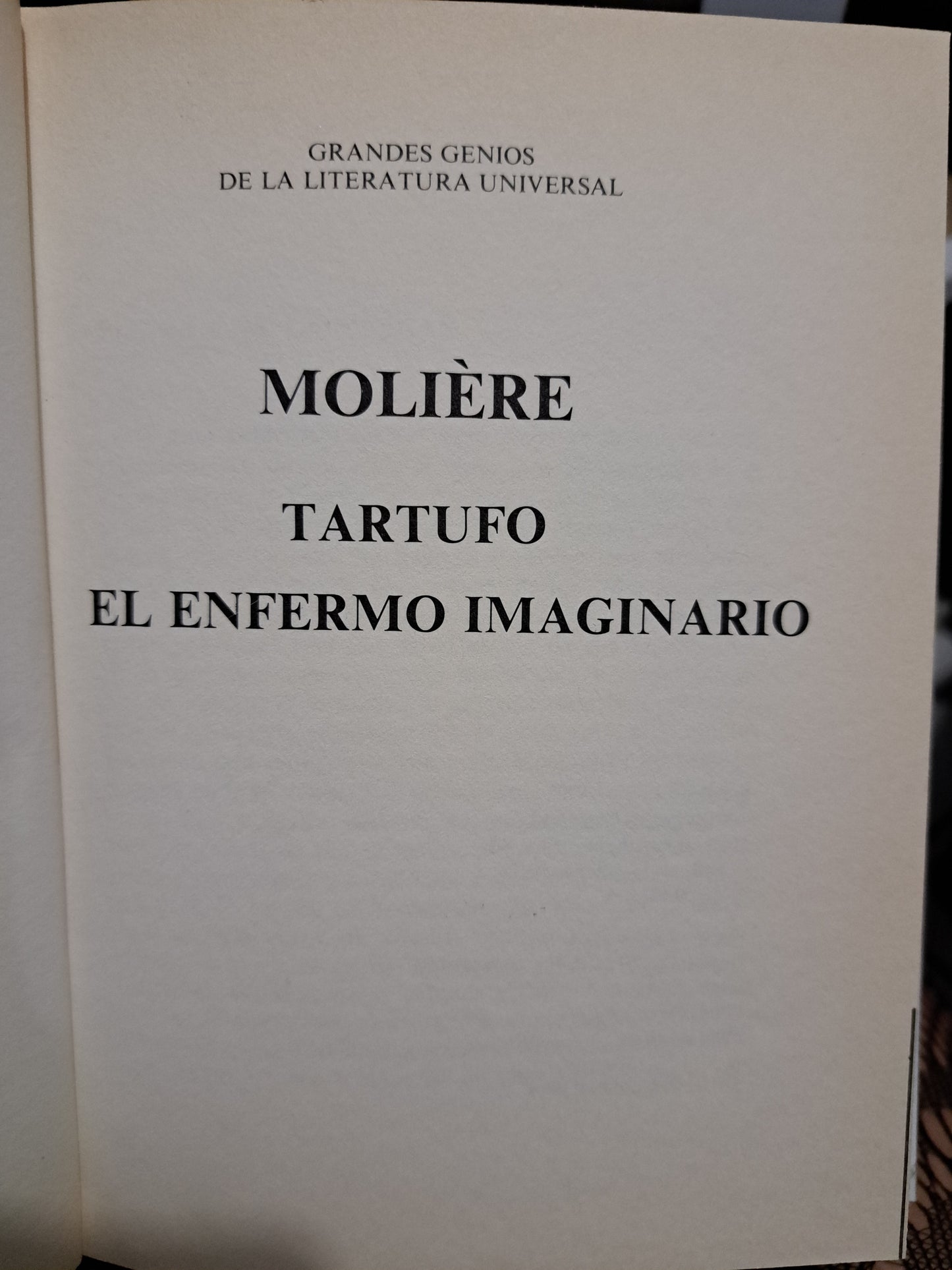 TARTUFO EL ENFERMO IMAGINARIO MOLIÈRE USADO NOVELA JUÁREZ