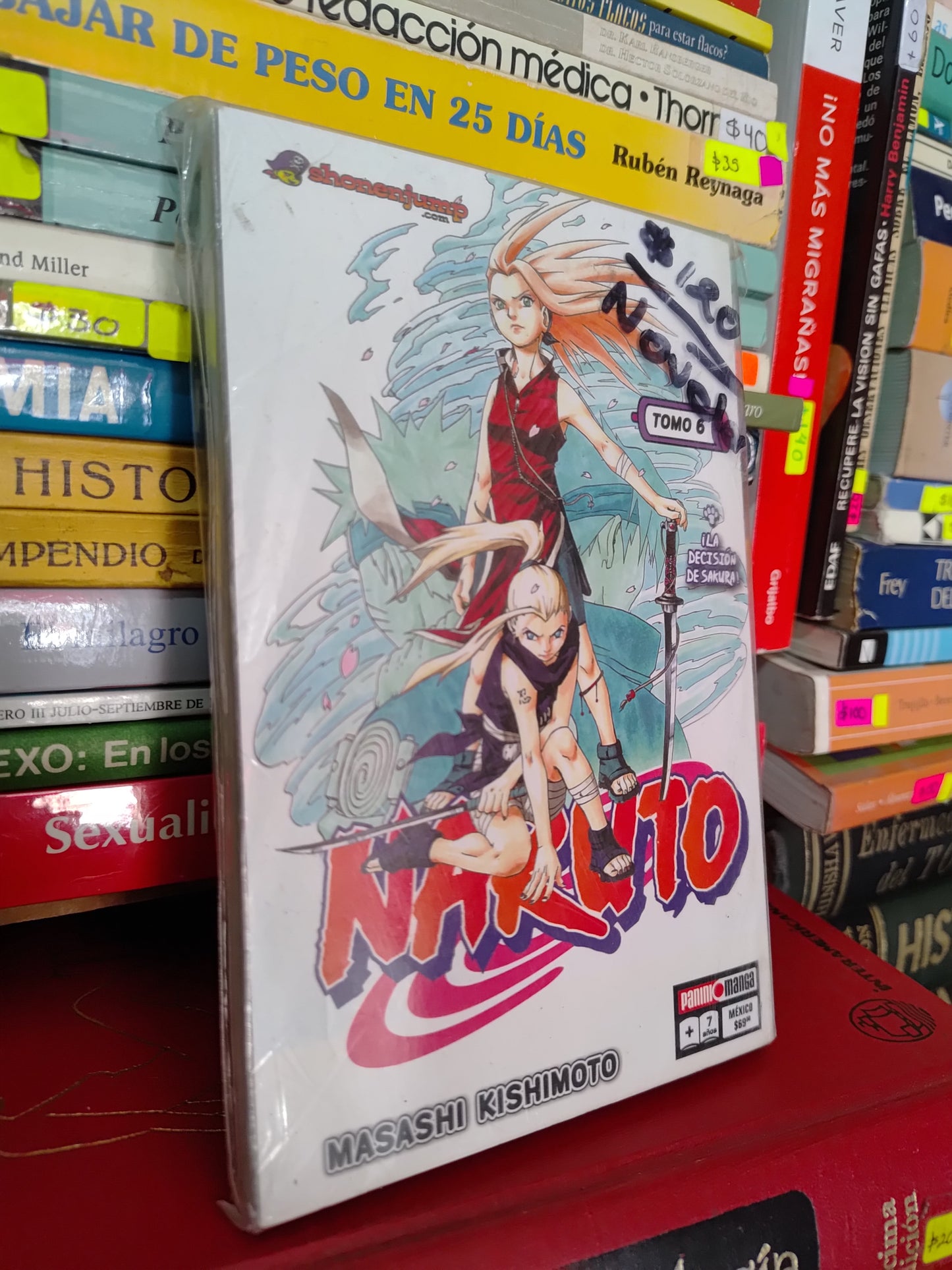NARUTO TOMO 6 POR MASASHI KISHIMOTO USADO NOVELAS LITERARIO 305