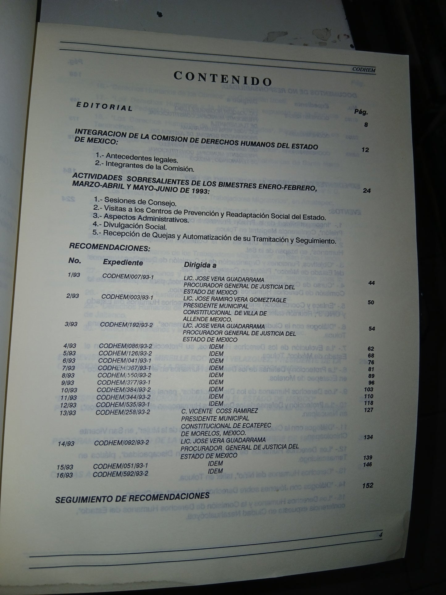"DERECHOS HUMANOS" ÓRGANO INFORMATIVO DE LA COMISIÓN DE DERECHOS HUMANOS DEL ESTADO DE MÉXICO USADO DERECHO LITERARIO 207