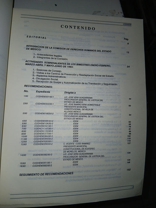 "DERECHOS HUMANOS" ÓRGANO INFORMATIVO DE LA COMISIÓN DE DERECHOS HUMANOS DEL ESTADO DE MÉXICO USADO DERECHO LITERARIO 207