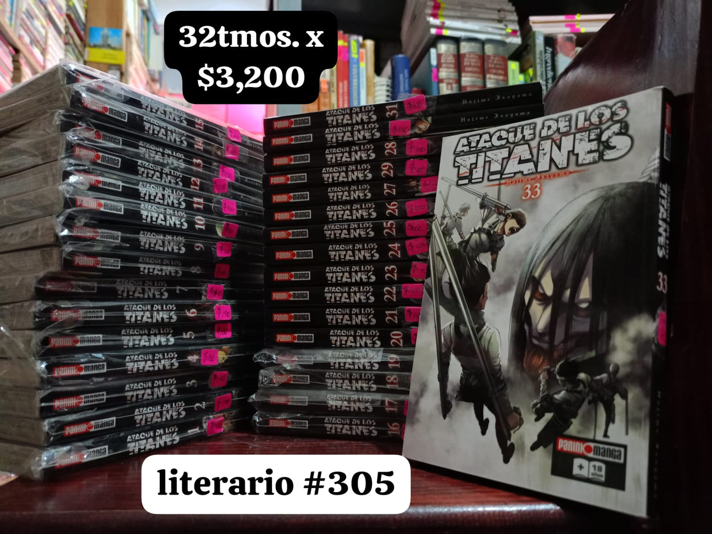 ATAQUE DE LOS TITANES 32TMOS USADO NOVELA LITERARIO 305
