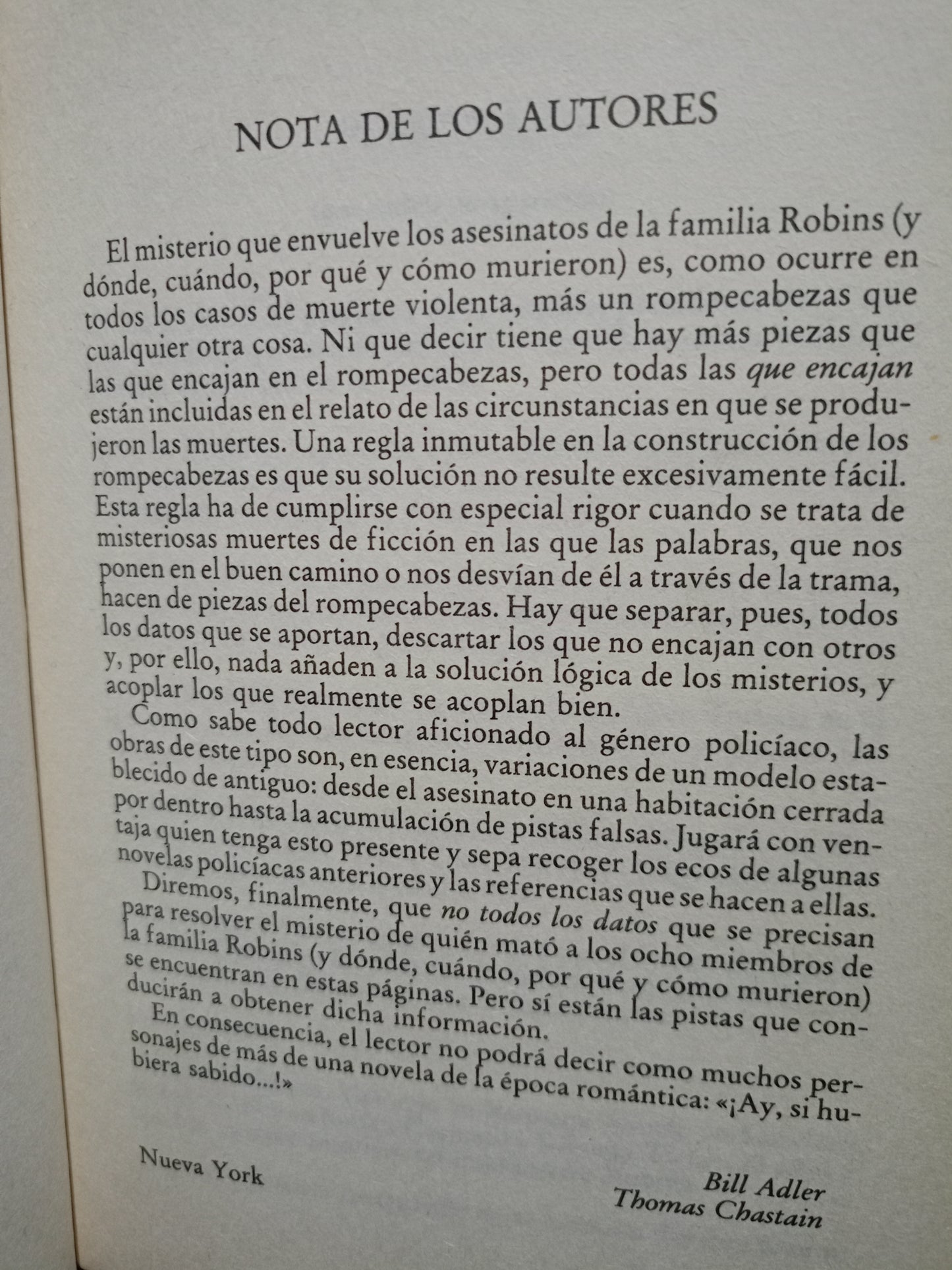 QUIÉN MATÓ A LOS ROBINS POR BILL ADLER Y THOMAS CHASTAIN USADO NOVELA LITERARIO 305
