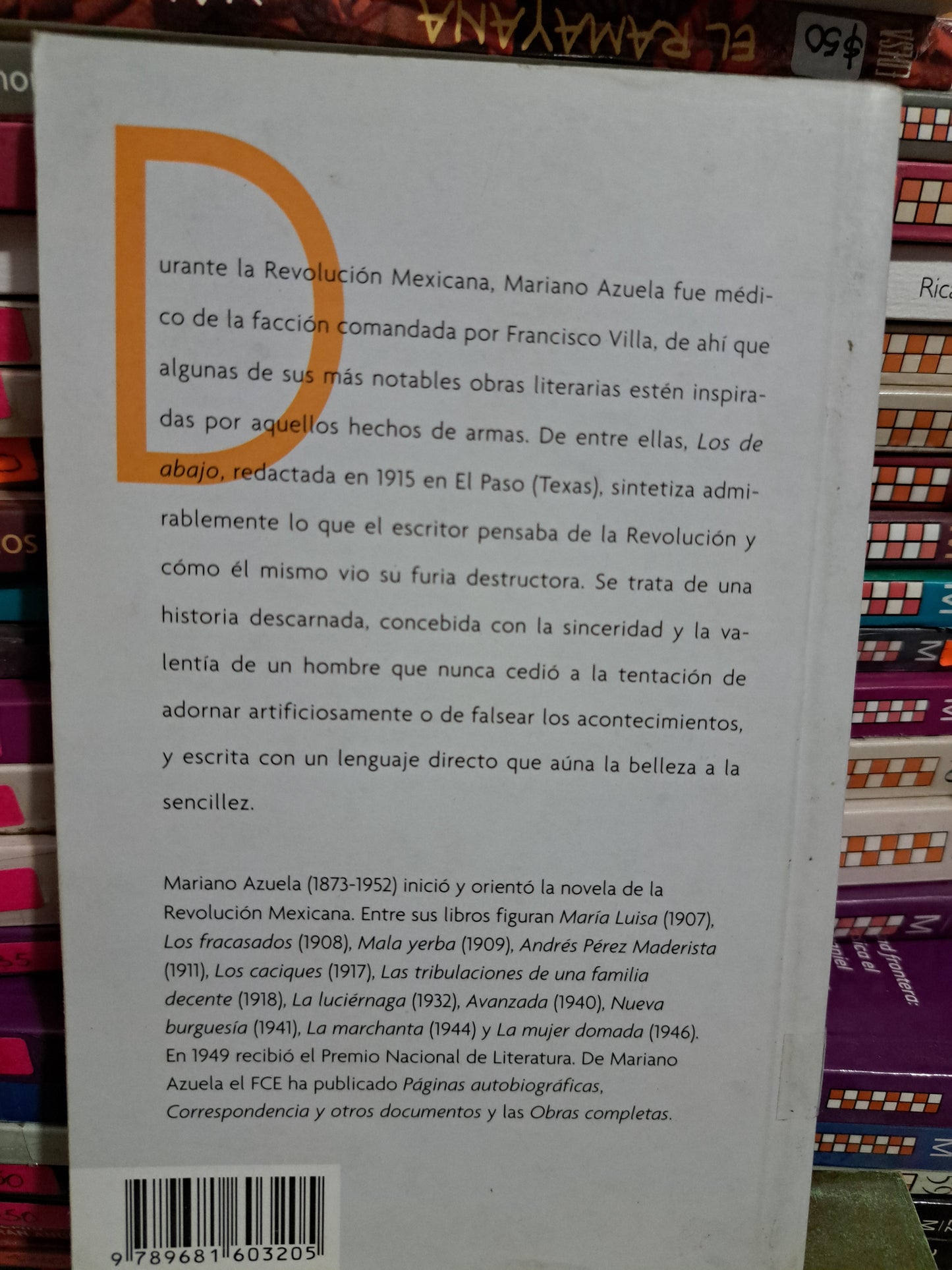 LOS DE ABAJO MARIANO AZUELA USADO NOVELA JUÁREZ
