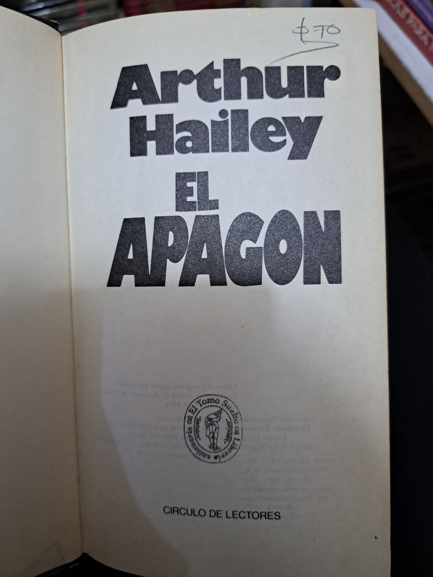 EL APAGÓN ARTHUR HAILEY USADO NOVELA JUÁREZ