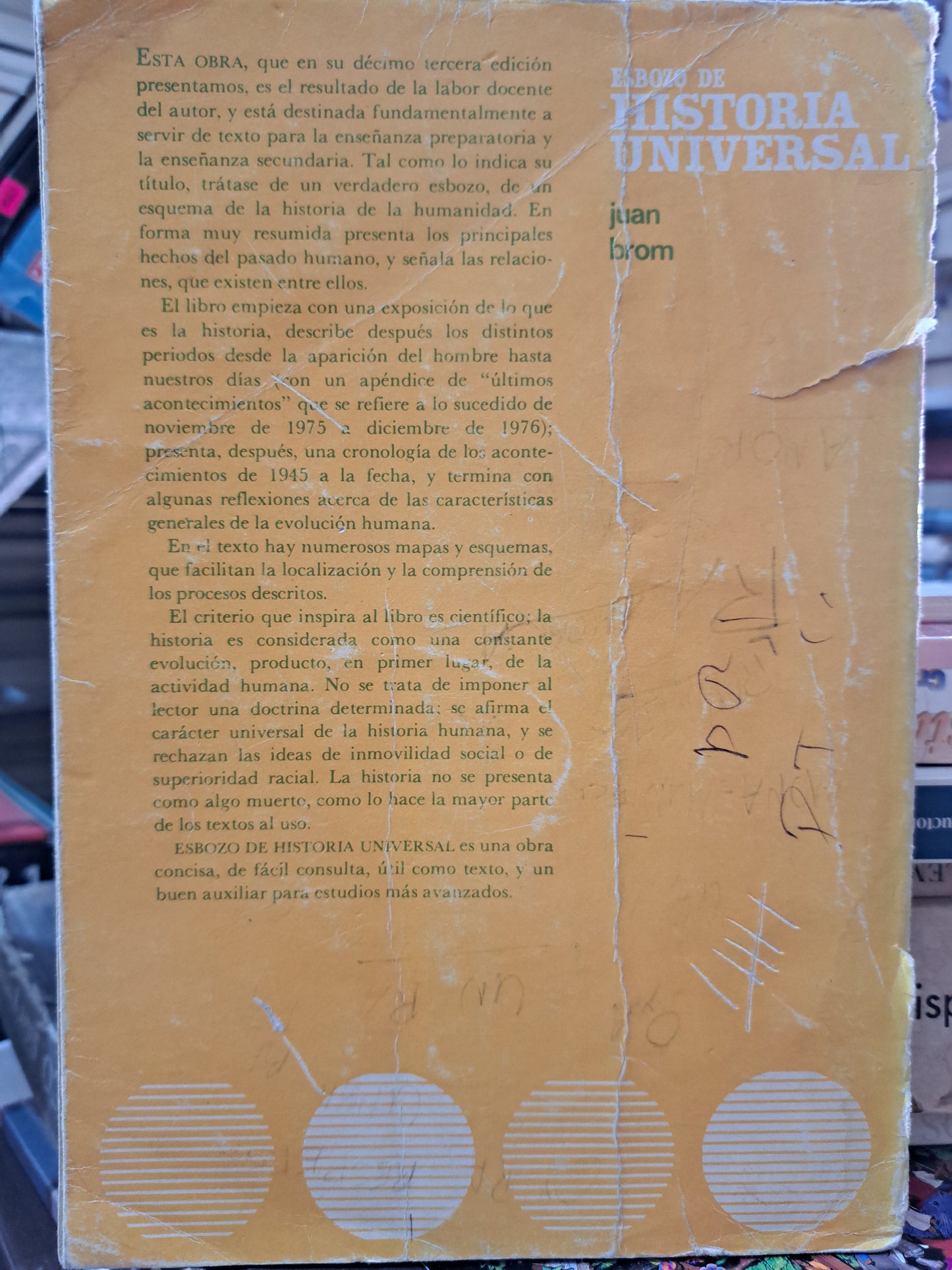 ESBOZO DE HISTORIA UNIVERSAL JUAN BROM USADO HISTORIA LITERARIO 305