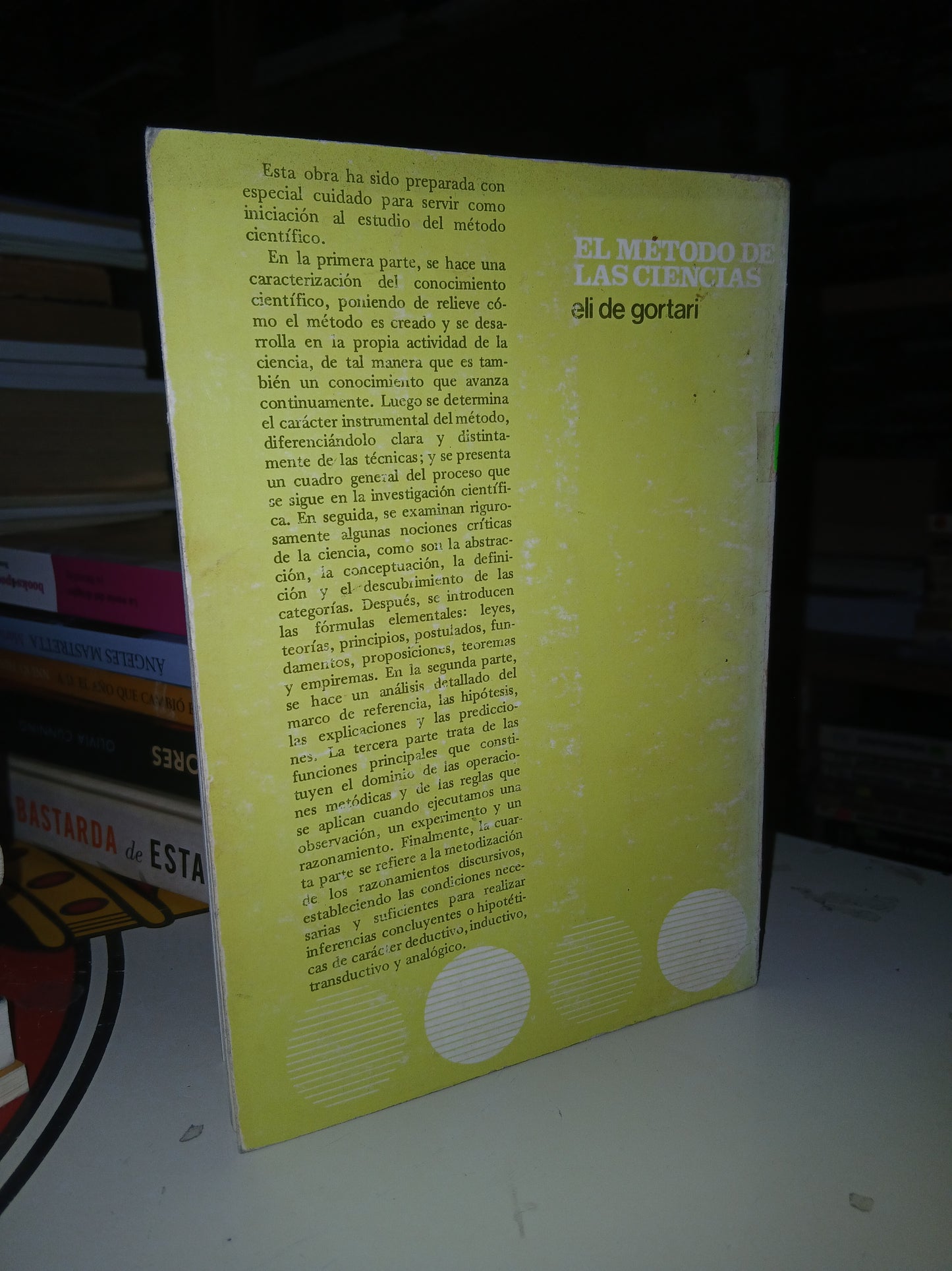 EL MÉTODO DE LAS CIENCIAS POR ELI DE GORTARI USADO CIENCIA LITERARIO 207