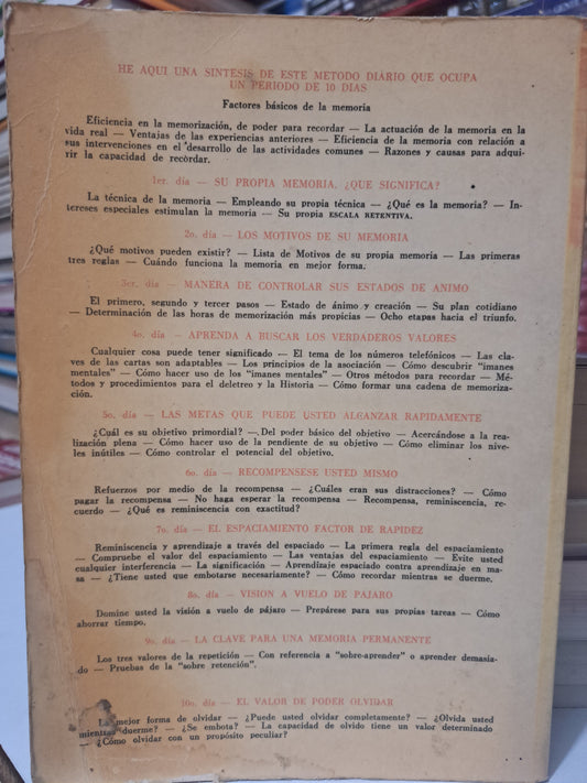 10 DIAS PARA OBTENER UNA MEMORIA SORPRENDENTE JOYCE D. BROTHERS, EDWARD P. F. EAGAN SUP. PERSONAL USADO JUÁREZ