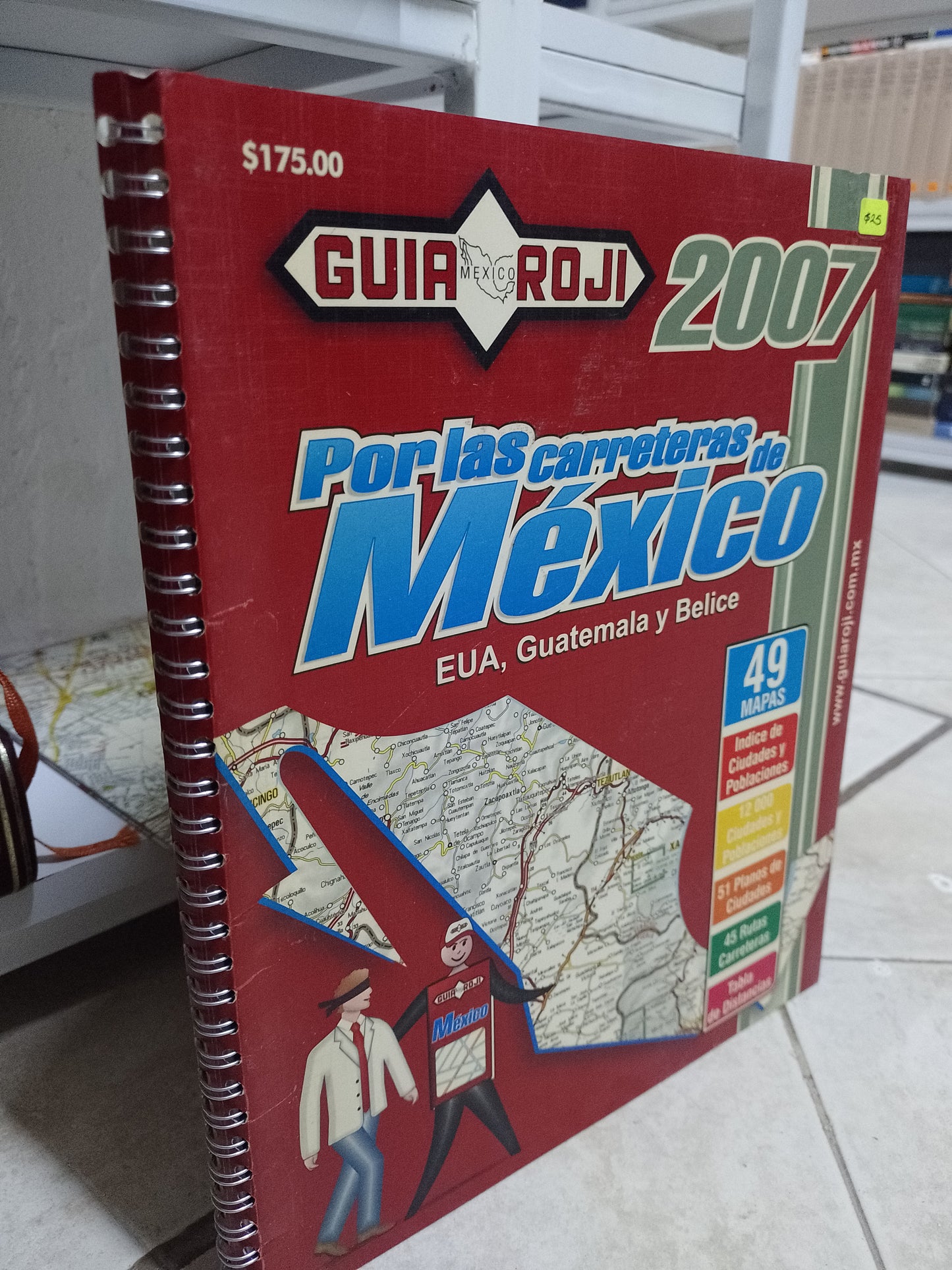 POR LAS CARRETERAS DE MEXICO EUA GUATEMALA Y BELICE POR GUIA ROJI USADO GEOGRAFIA JUAREZ 515