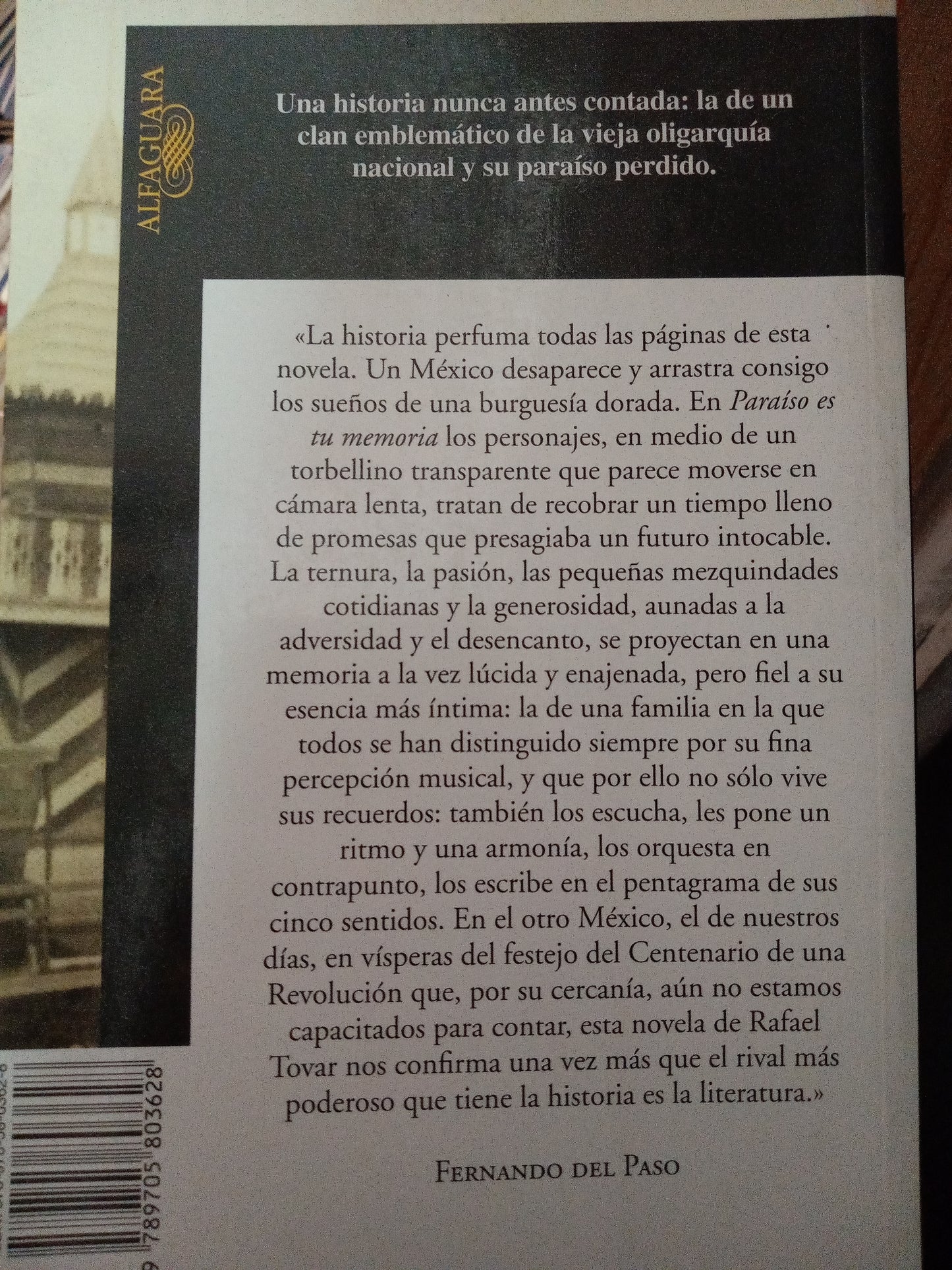 PARAISO ES TU MEMORIA RAFAEL TOVAR Y DE TERESA USADO NOVELA LITERARIO #305