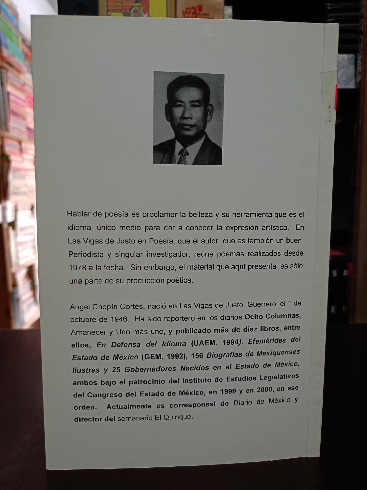 LAS VIGAS DE JUSTO EN POESÍA POR ANGEL CHOPIN CORTES USADO POESIA LITERARIO 305