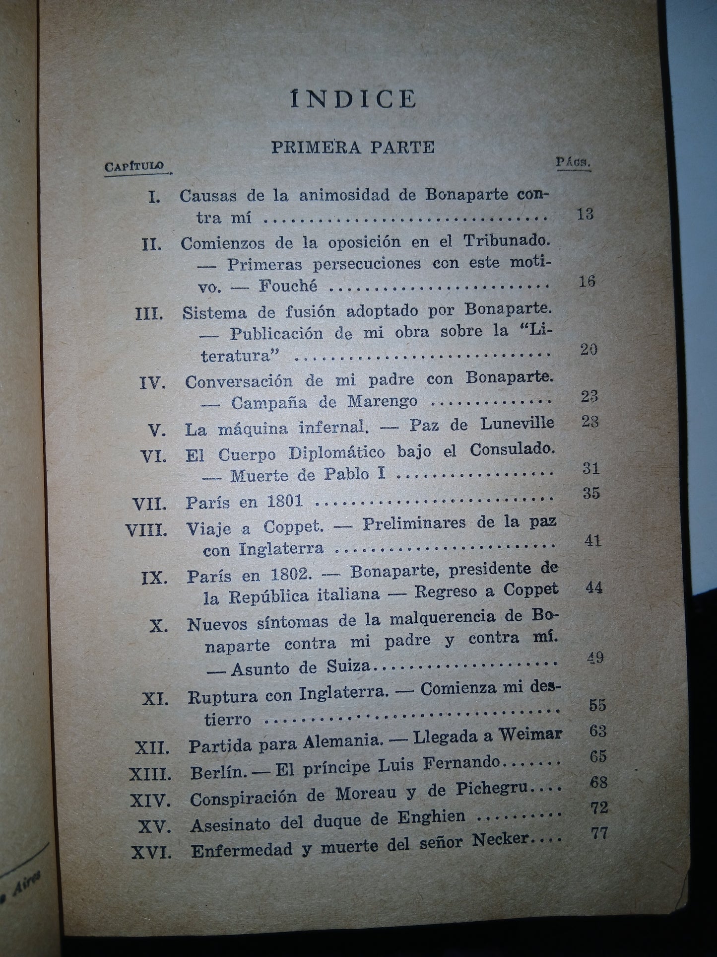 DIEZ AÑOS DE DESTIERRO (MEMORIAS) POR MADAME DE STAËL USADO NOVELA LITERARIO 207