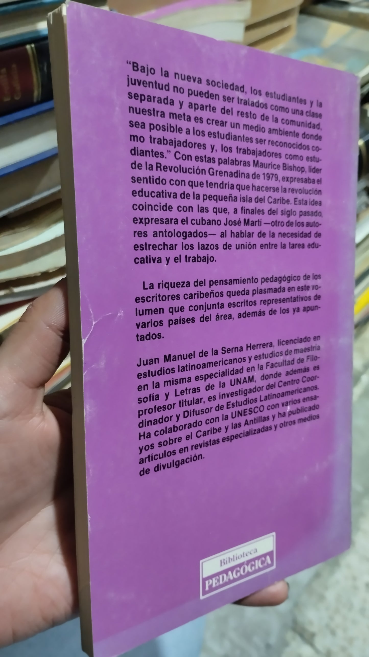 IDEAS PEDAGÓGICAS EN EL CARIBE POR JUAN MANUEL DE LA SERNA LIBRO USADO EDUCACIÓN ALDAMA
