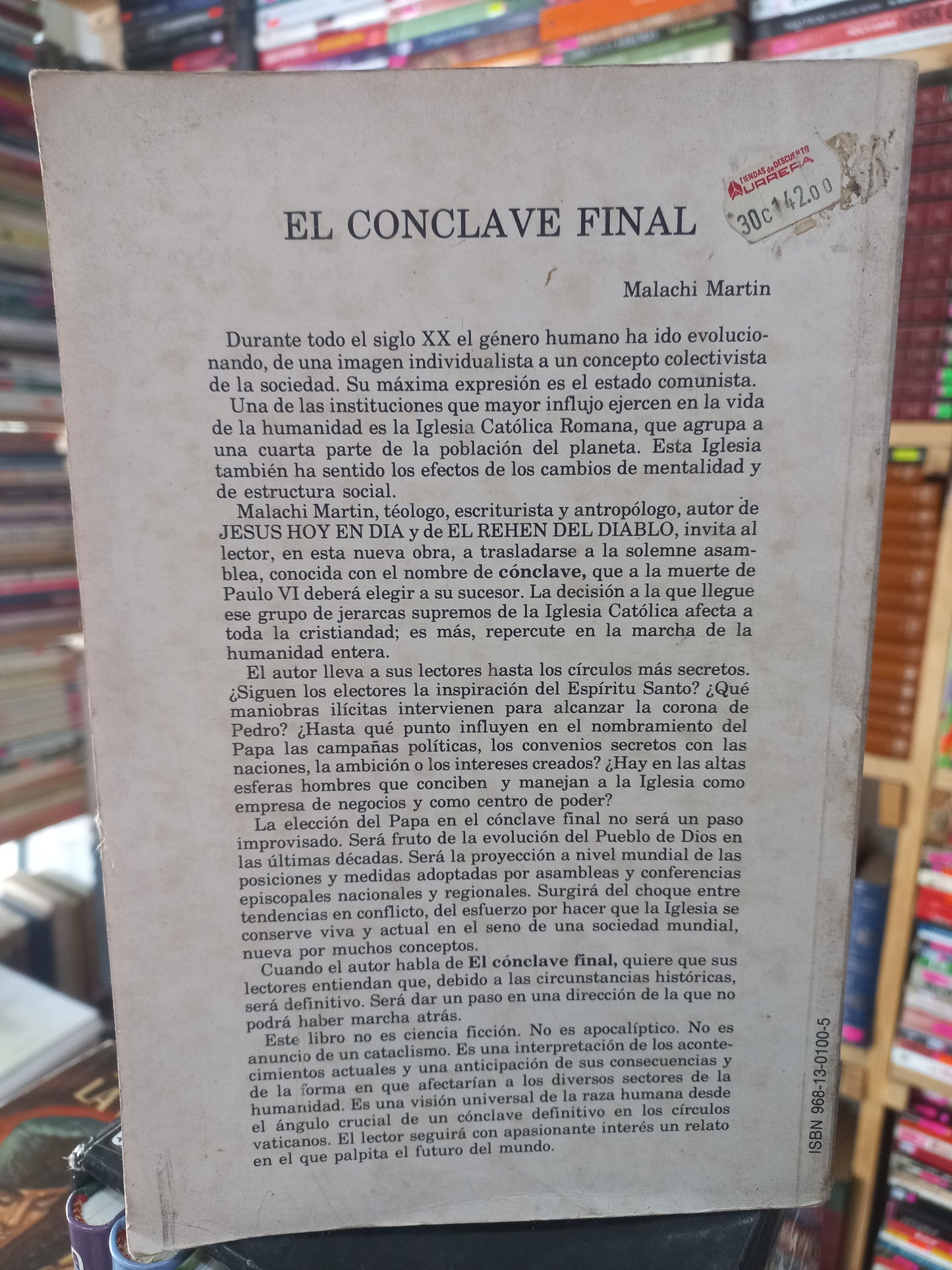 EL CÓNCLAVE FINAL POR MALACHI MARTIN USADO NOVELA JUÁREZ