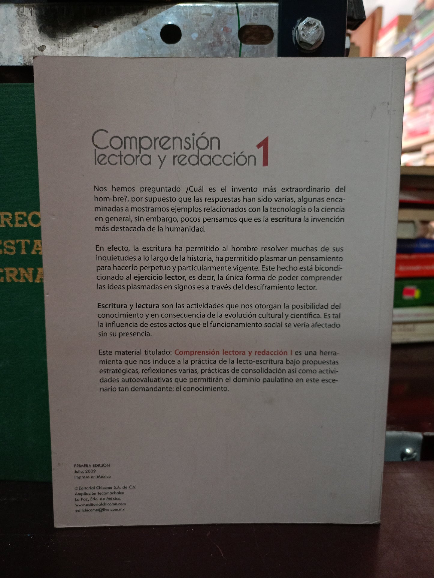 COMPRENSIÓN LECTORA Y REDACCIÓN 1 POR MIGUEL ANGEL ROQUE MORALES USADO EDUCACIÓN LITERARIO 305