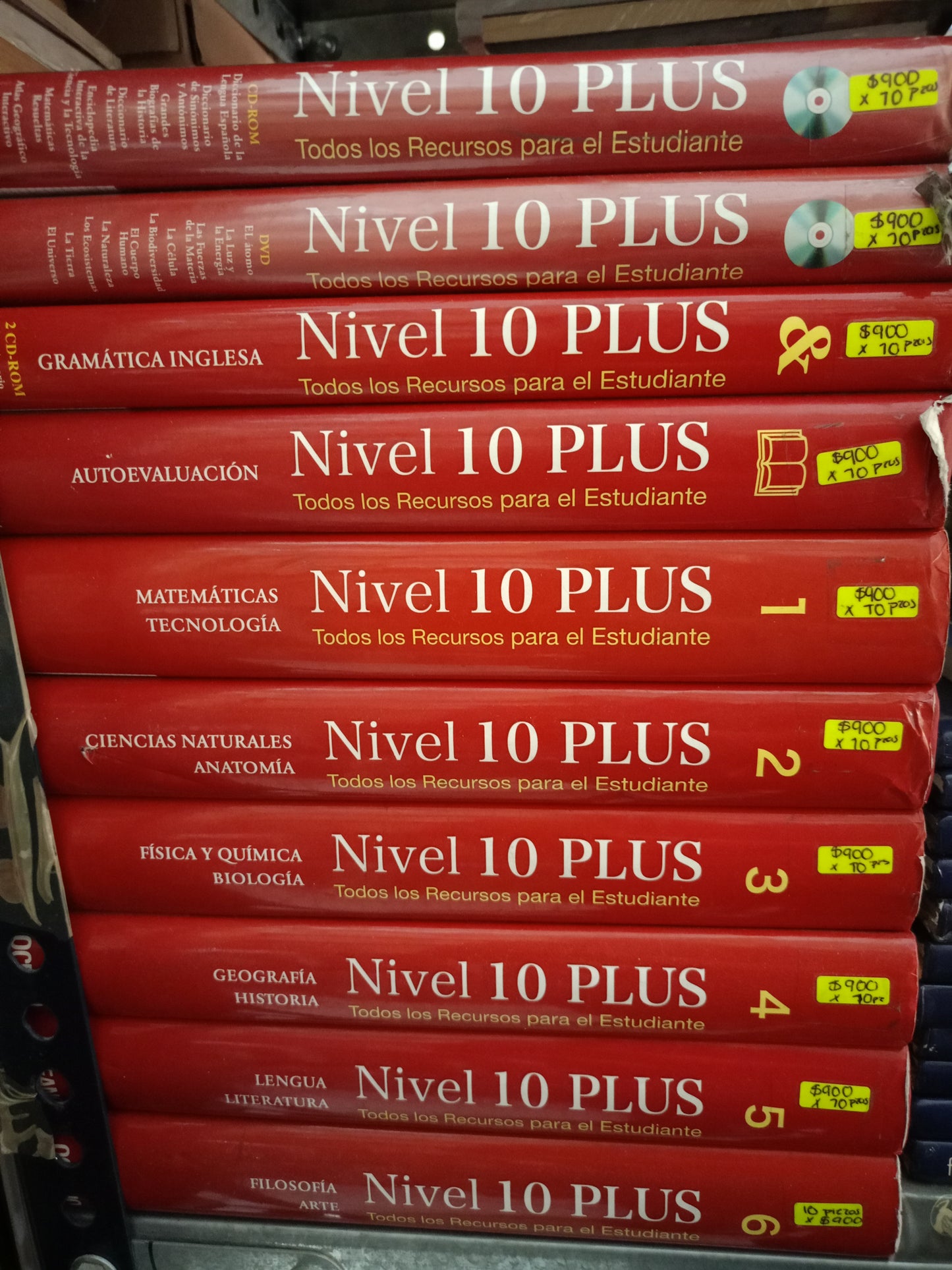 NIVEL 10 PLUS 10 TOMOS USADO ENCICLOPEDIA LITERARIO 305