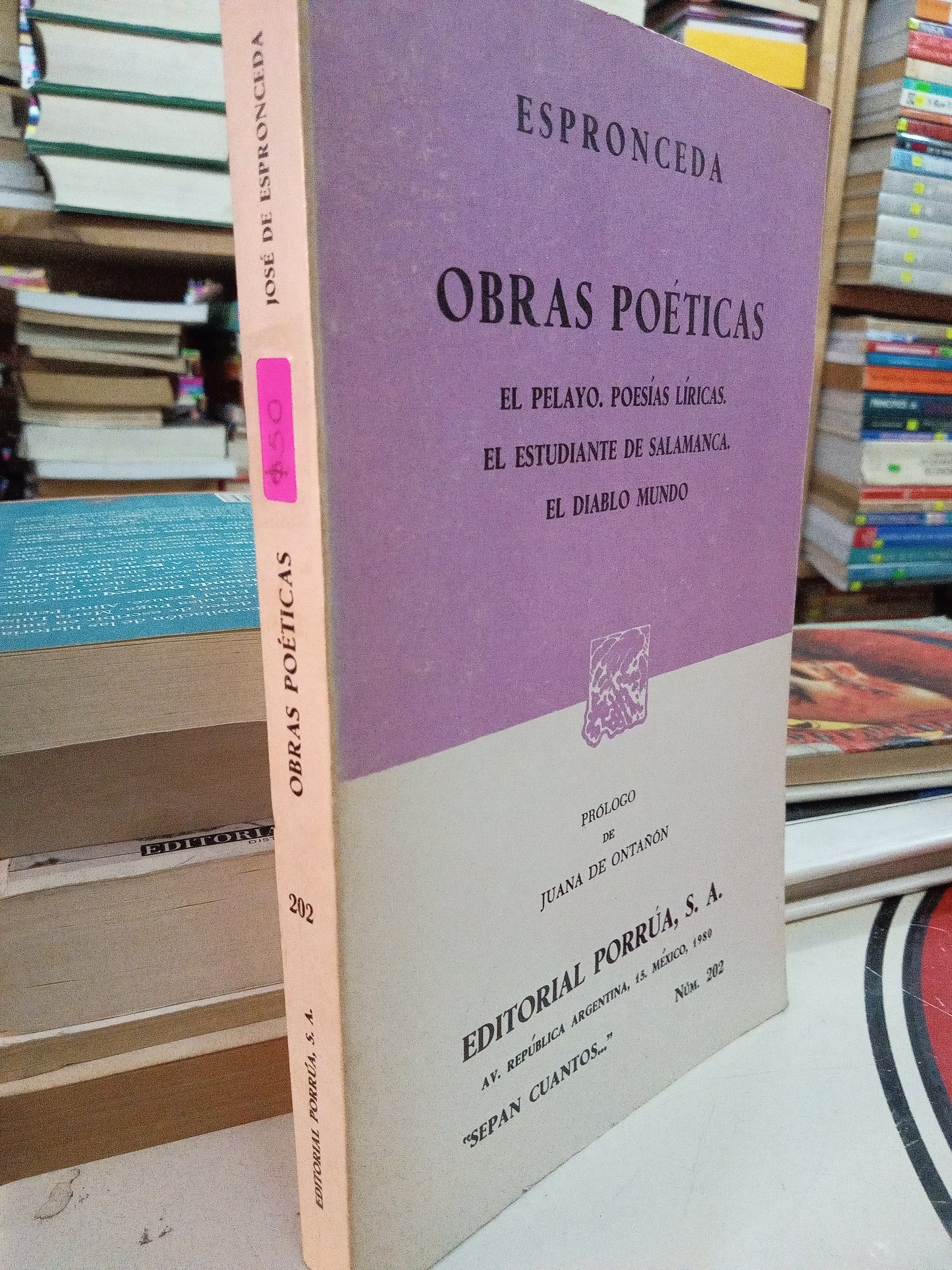 OBRAS POETICAS POR ESPEONCEDA USADO NOVELA LITERARIO 207