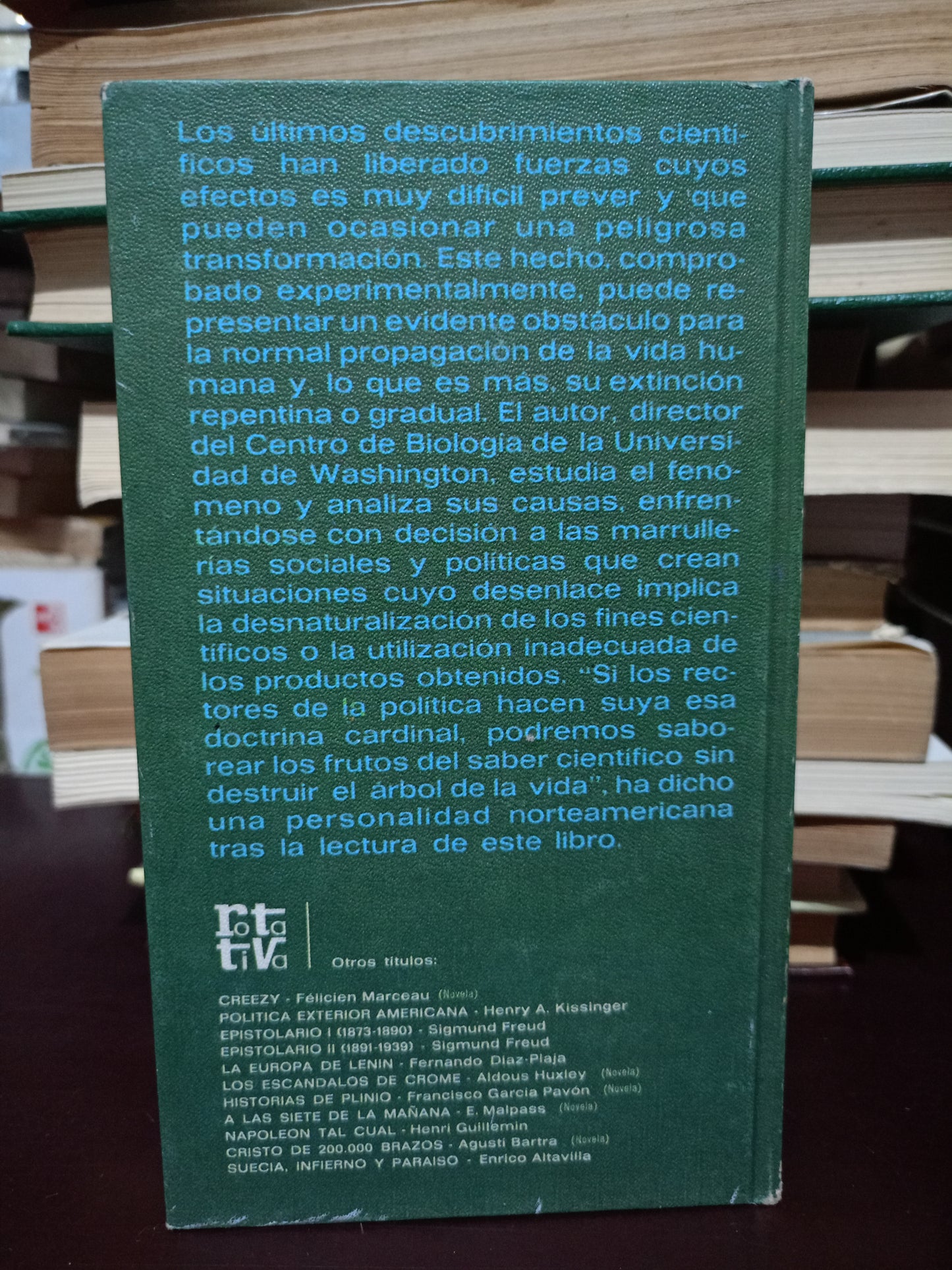 CIENCIA Y SUPERVIVENCIA POR BARRY COMMONER USADO NOVELA LITERARIO 305