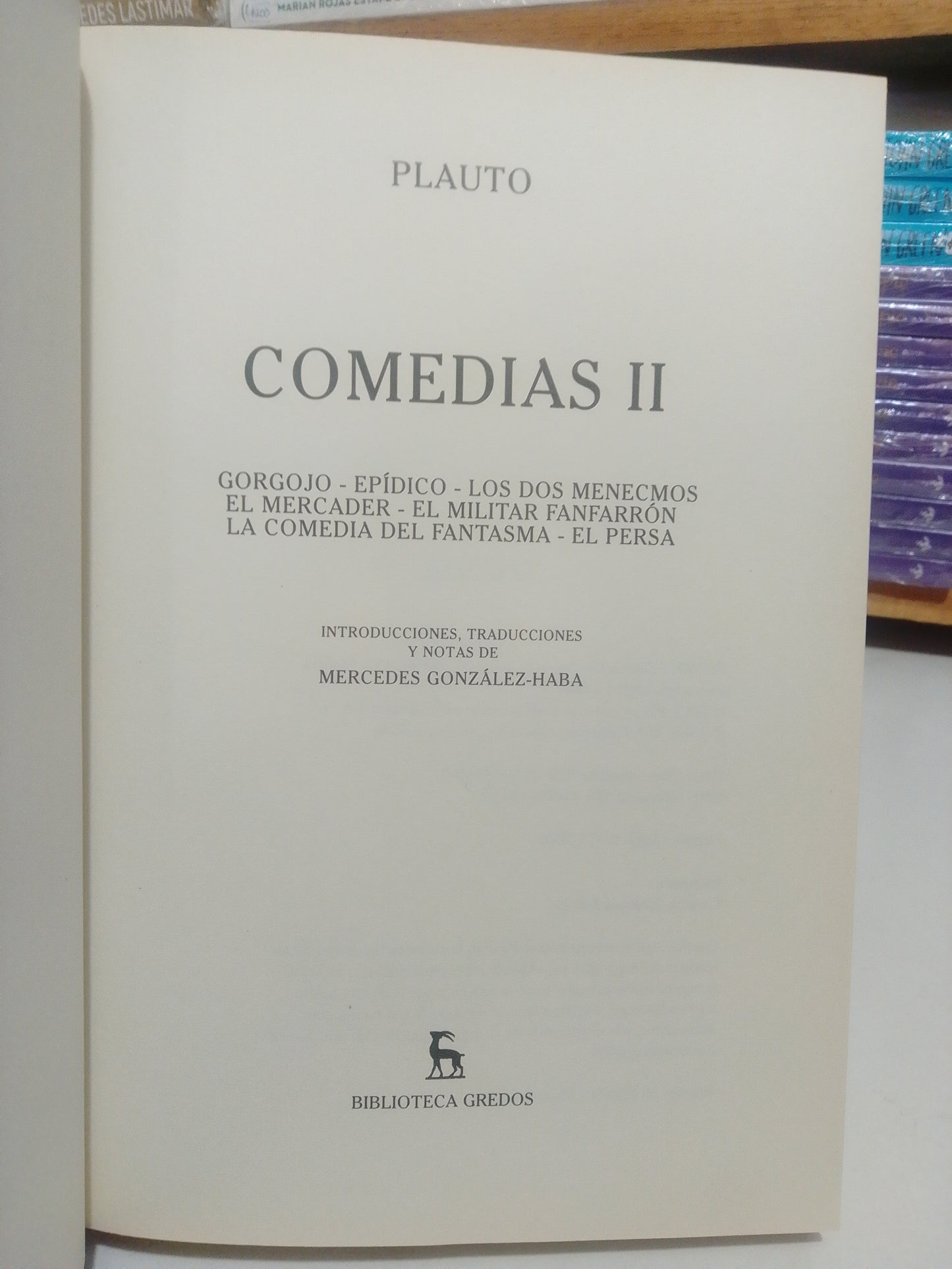 PLAUTO COMEDIAS II USADO NOVELA JUAREZ
