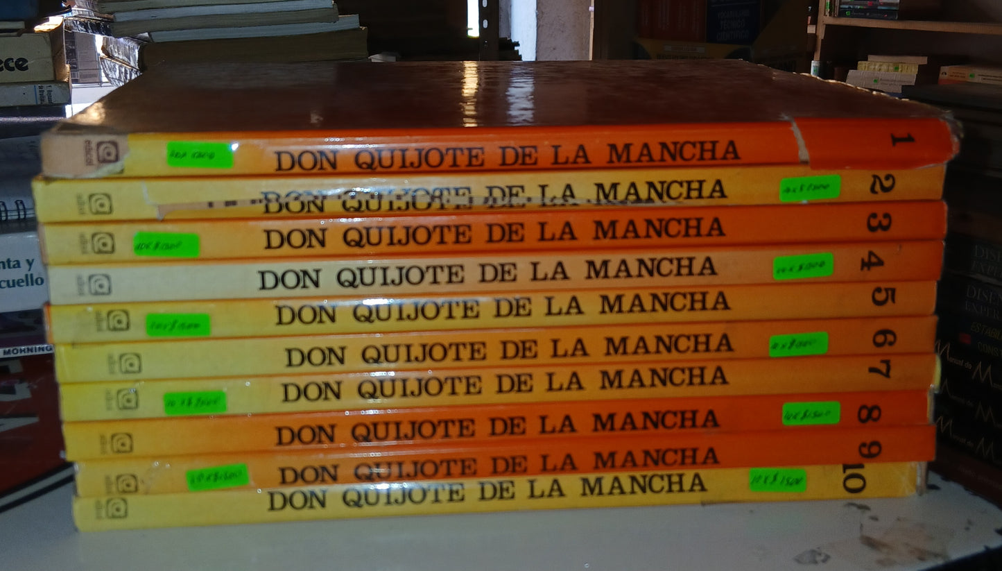 DON QUIJOTE DE LA MANCHA POR MIGUEL DE CERVANTES SAAVEDRA VOLÚMENES 1-10 USADO INFANTIL LITERARIO 207