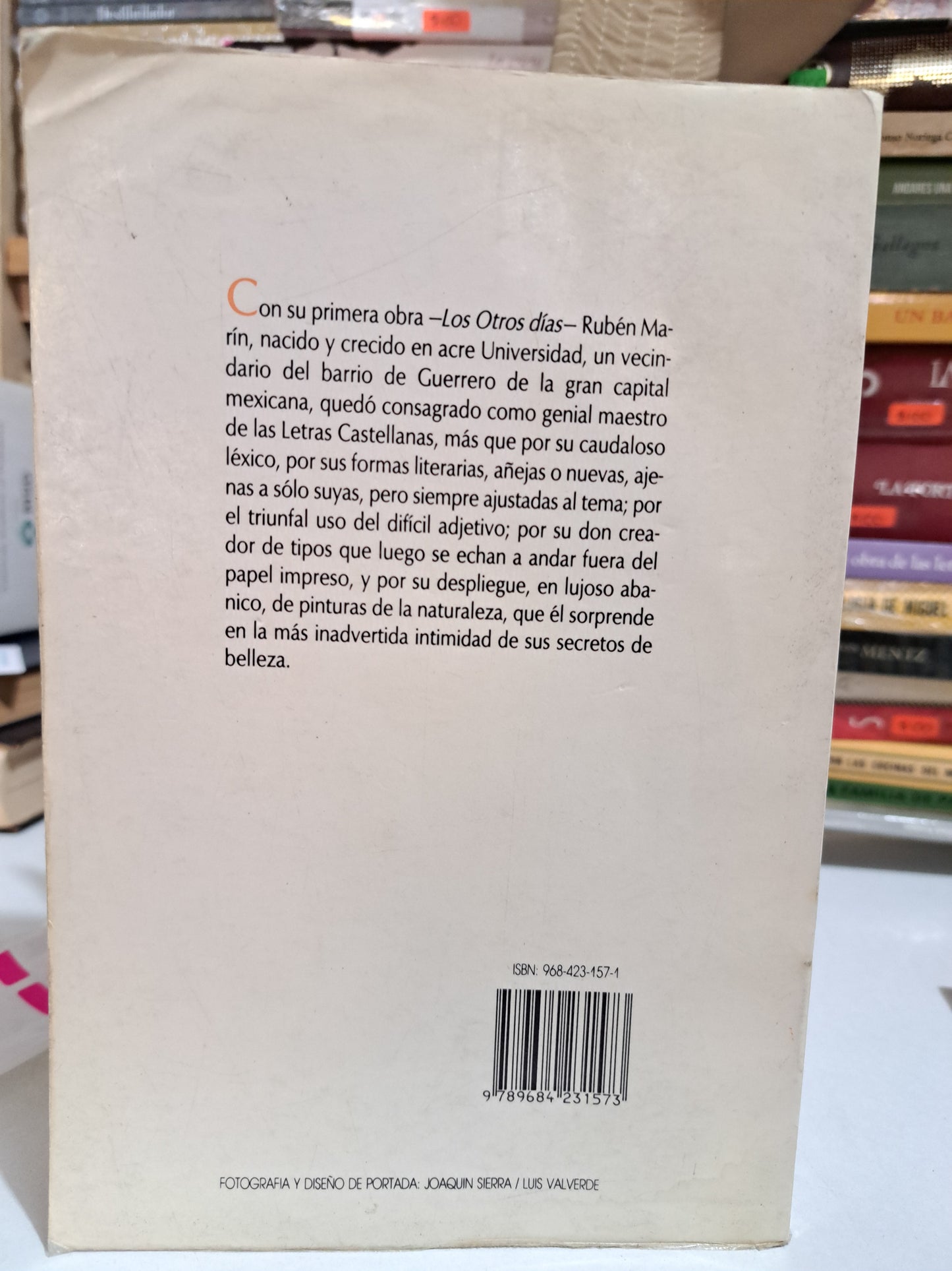 LOS OTROS DÍAS RUBEN MARIN USADO NOVELA JUÁREZ