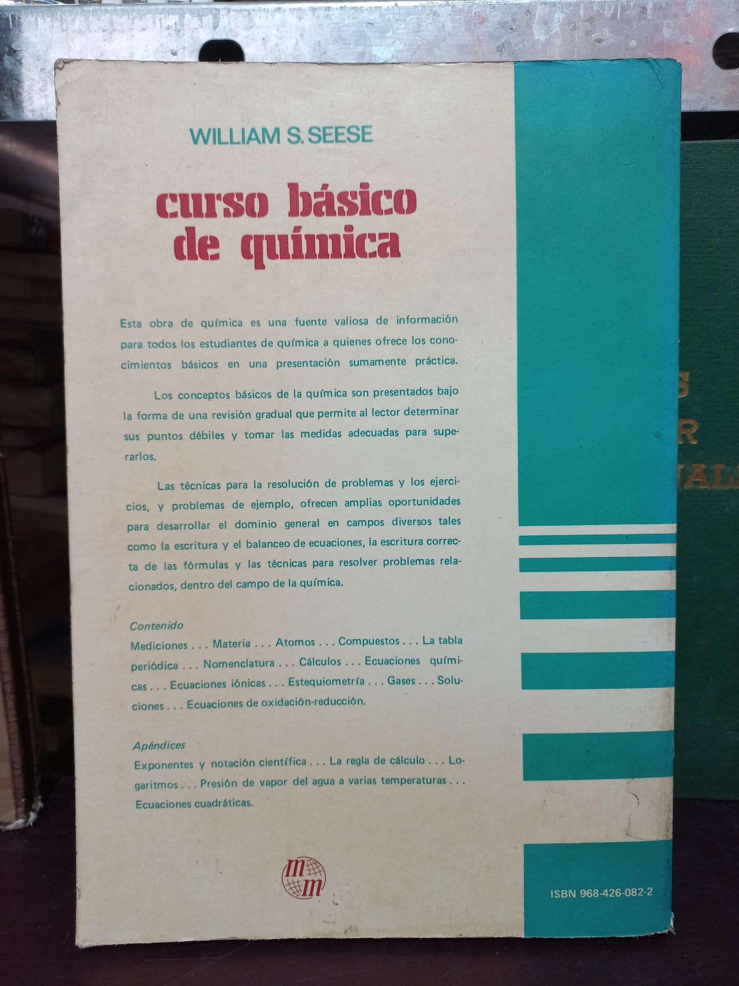 CURSO BÁSICO DE QUÍMICA POR WILLIAM S. SEESE USADO QUÍMICA LITERARIO 305